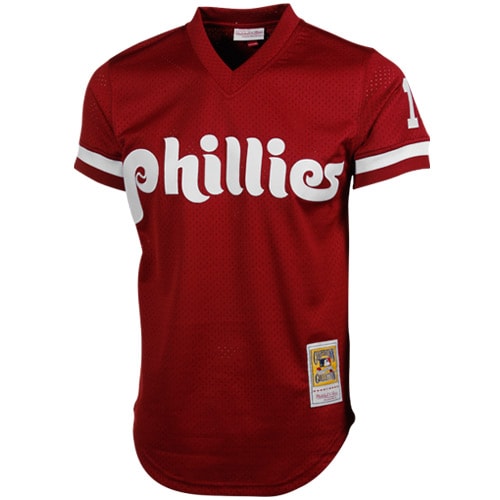 Darren Daulton Philadelphia Phillies Mitchell & Ness Cooperstown Mesh Batting Practice Jersey – Red