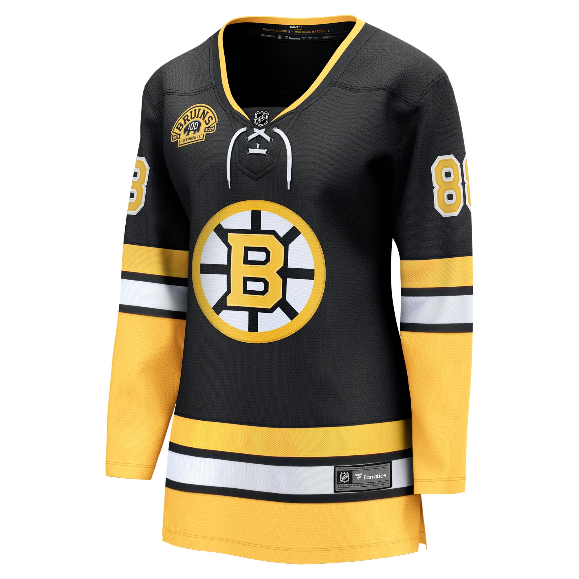 David Pastrnak Boston Bruins Fanatics Women’s 100th Anniversary Breakaway Jersey – Black Clowdercats