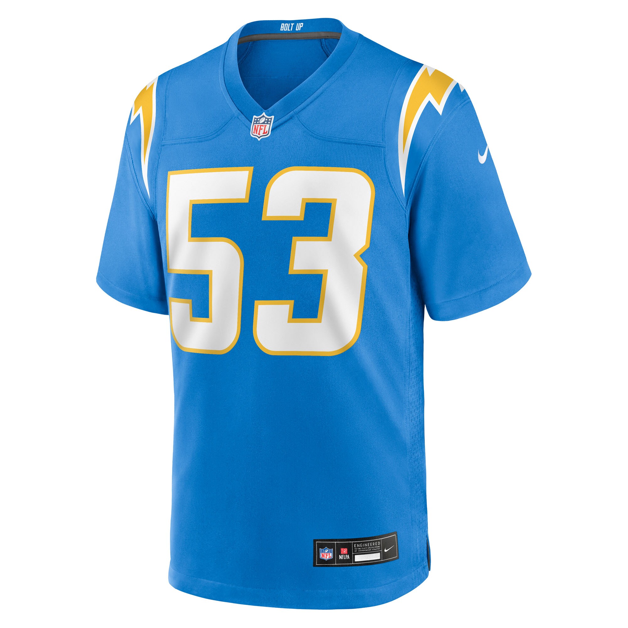 Del’Shawn Phillips Los Angeles Chargers Nike Team Game Jersey – Powder Blue Clowdercats