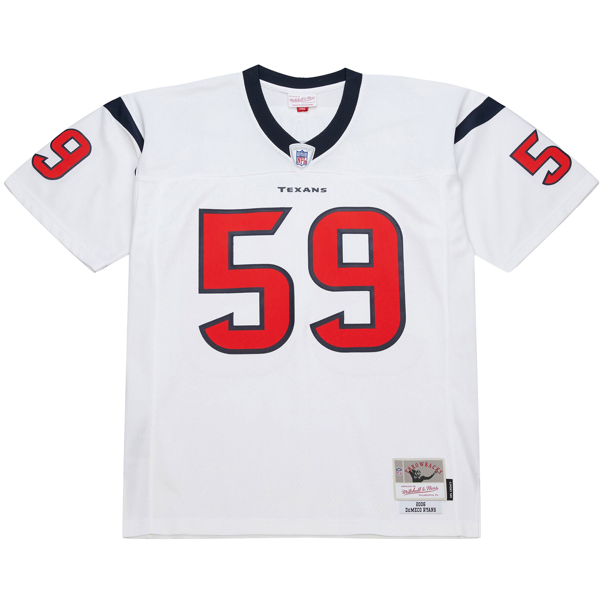 DeMeco Ryans Houston Texans Mitchell & Ness 2006 Legacy Replica Jersey – White Clowdercats