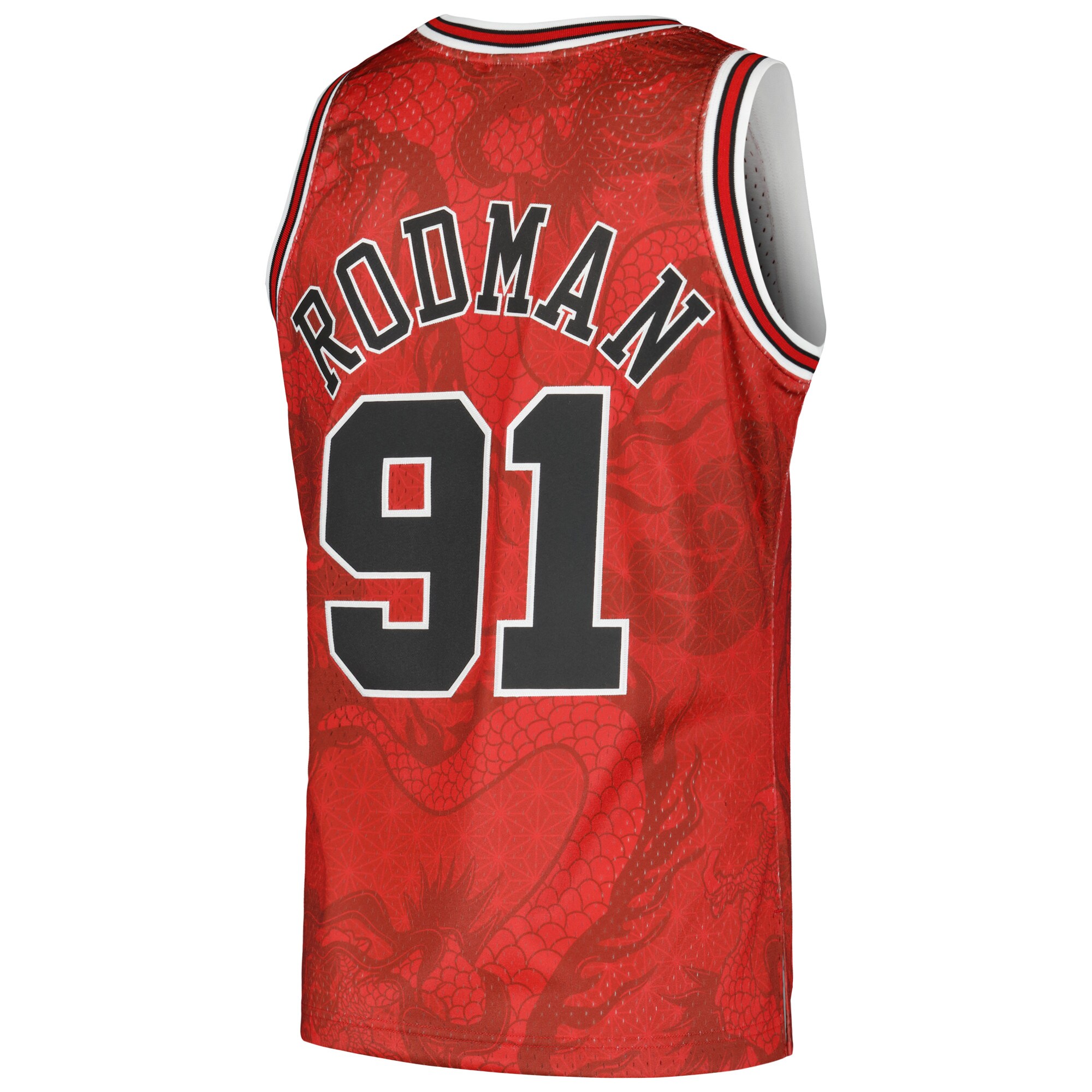 Dennis Rodman Chicago Bulls Mitchell & Ness 1997/98 Hardwood Classics Asian Heritage 6.0 Swingman Throwback Player Jersey – Red Clowdercats