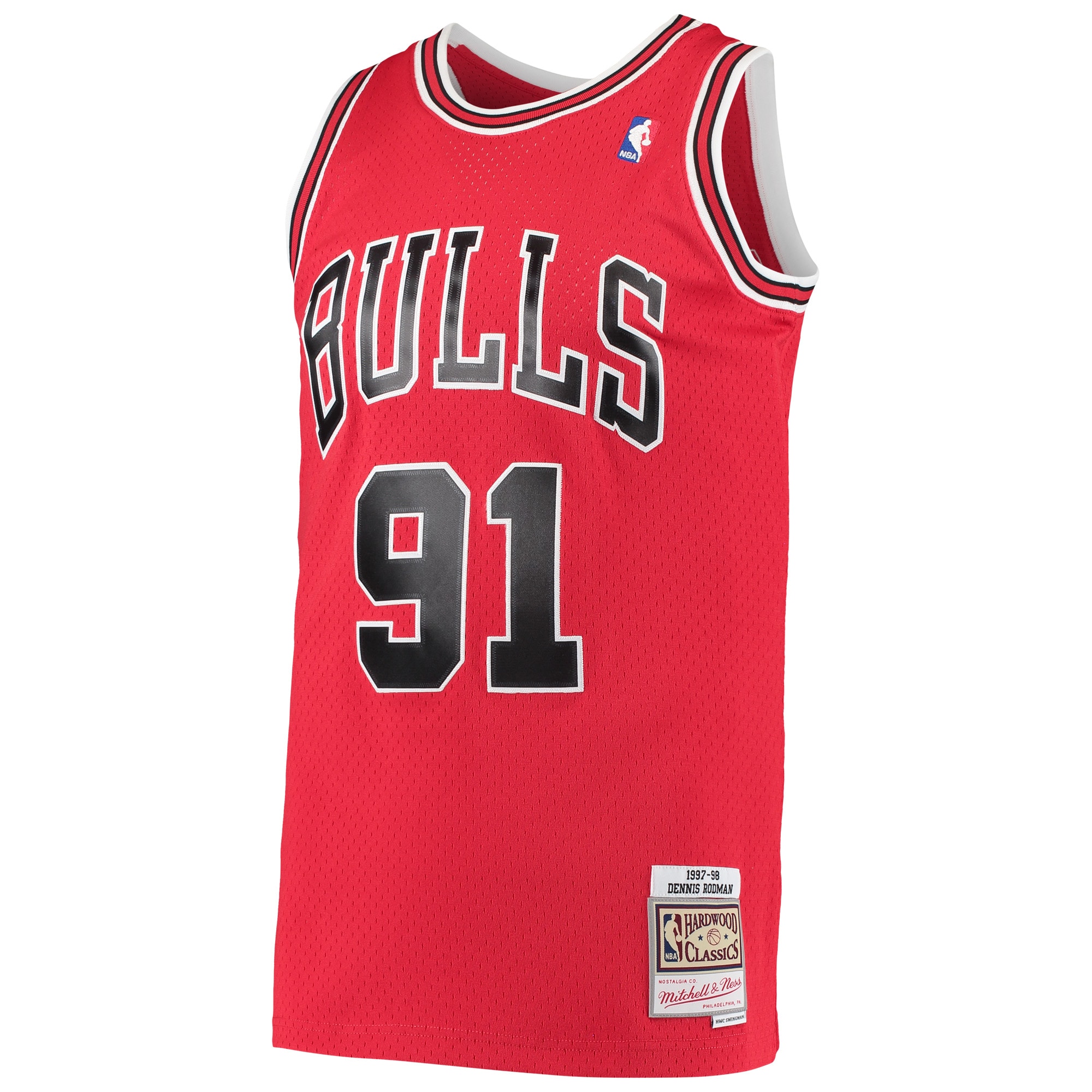 Dennis Rodman Chicago Bulls Mitchell & Ness Hardwood Classics Swingman Jersey – Red Clowdercats