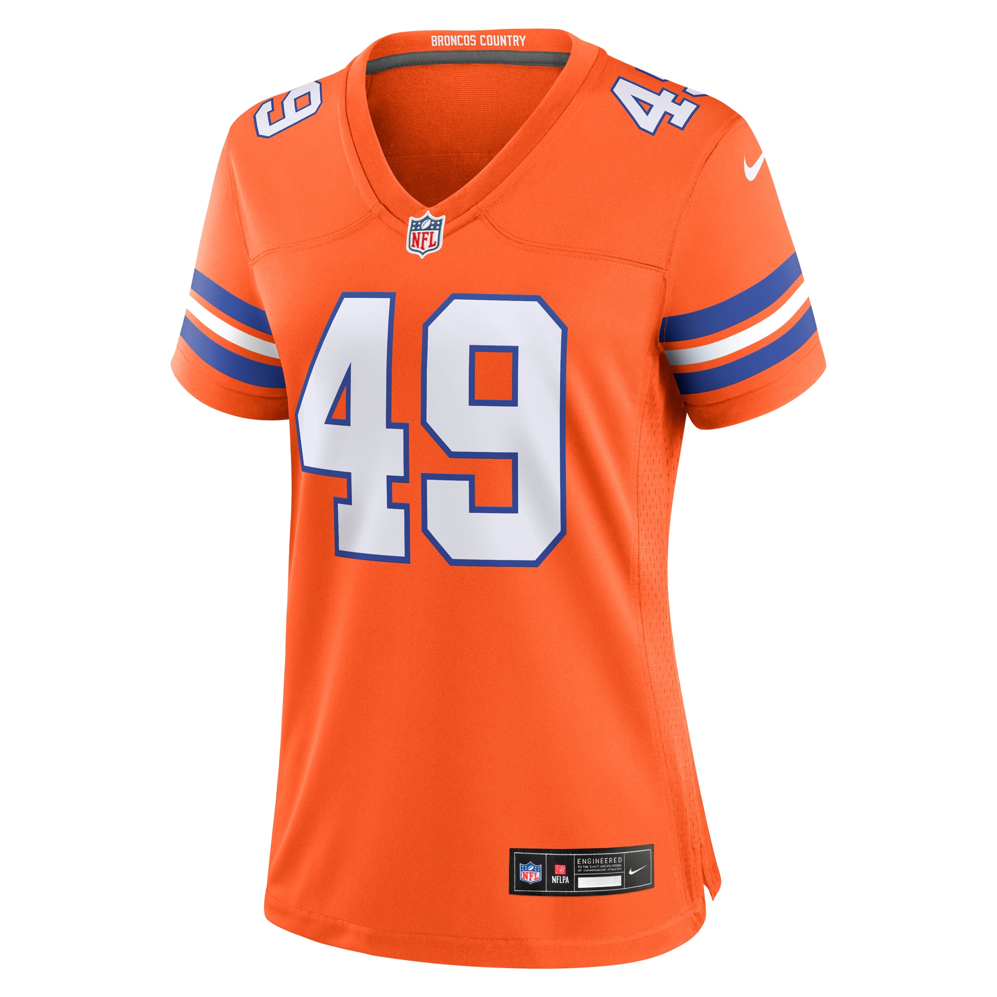 Dennis Smith Denver Broncos Nike Women’s Mile High Collection 1977 Throwback Retired Player Game Jersey – Orange Clowdercats
