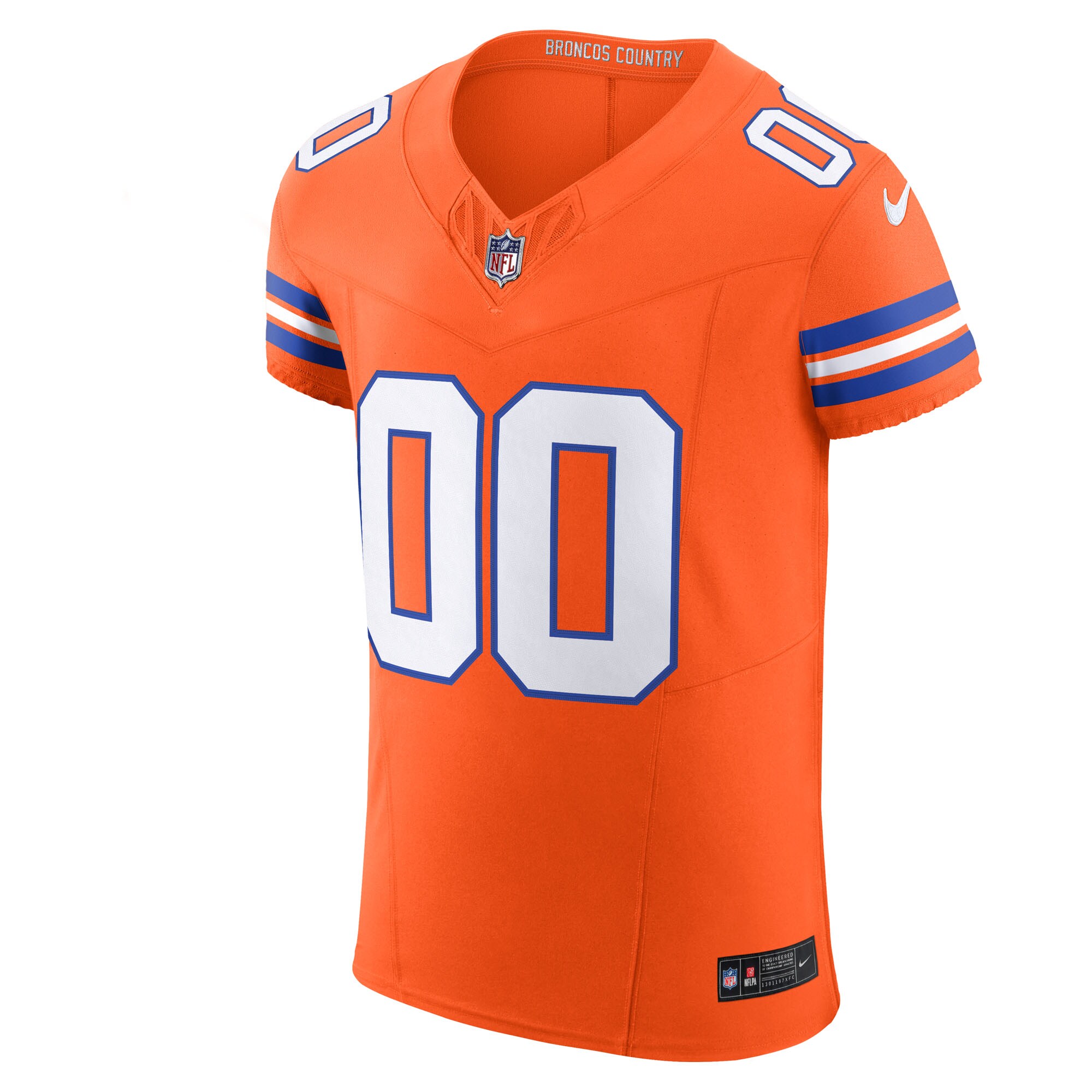 Denver Broncos Nike Alternate 2 Mile High Collection 1977 Throwback Vapor F.U.S.E. Elite Custom Jersey – Orange Clowdercats