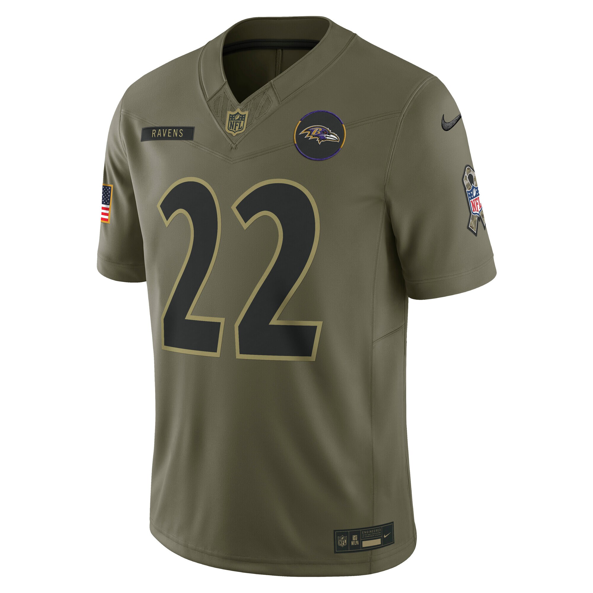 Derrick Henry Baltimore Ravens Nike 2025 Salute to Service Limited Jersey – Olive Clowdercats