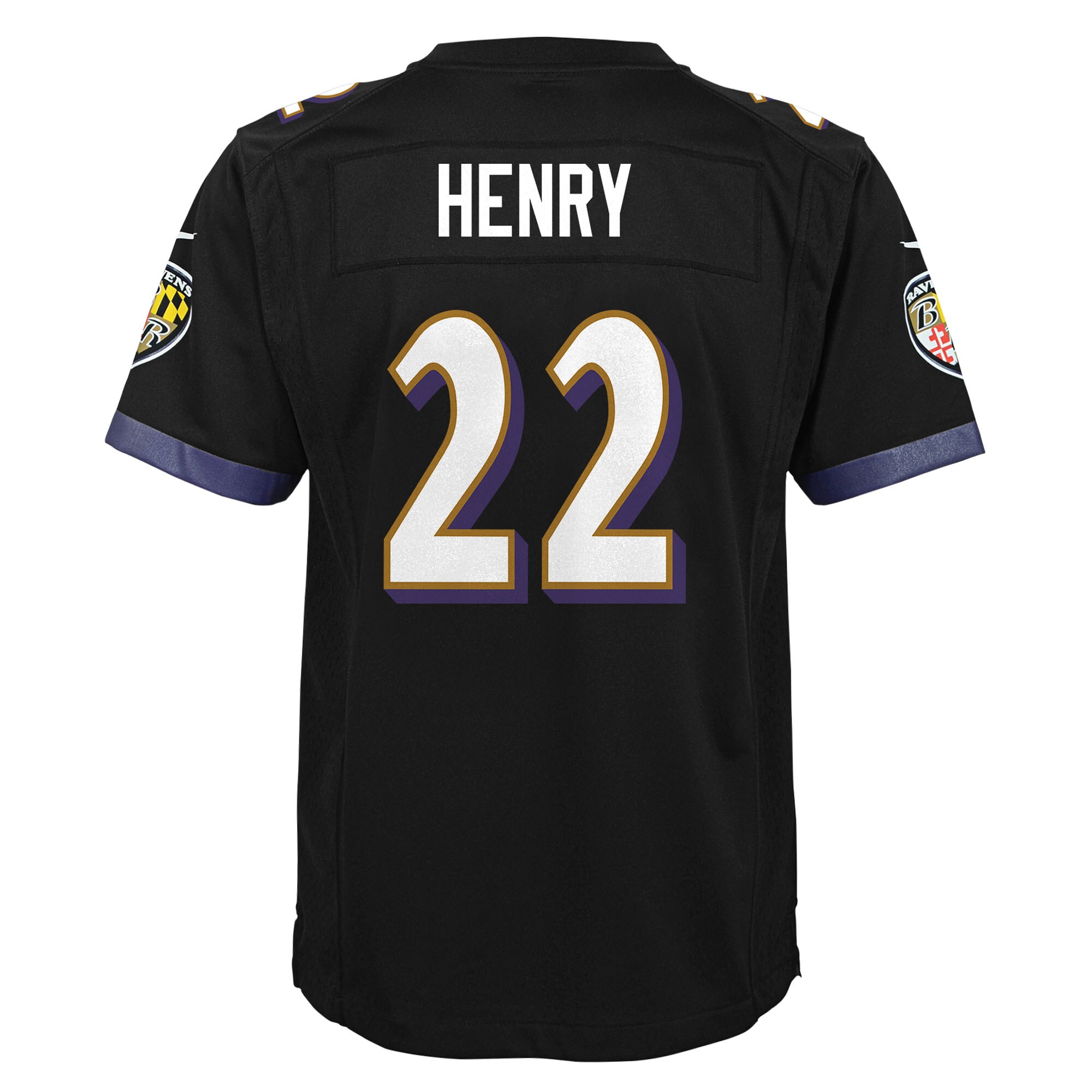 Derrick Henry Baltimore Ravens Nike Youth Team Game Jersey – Black Clowdercats