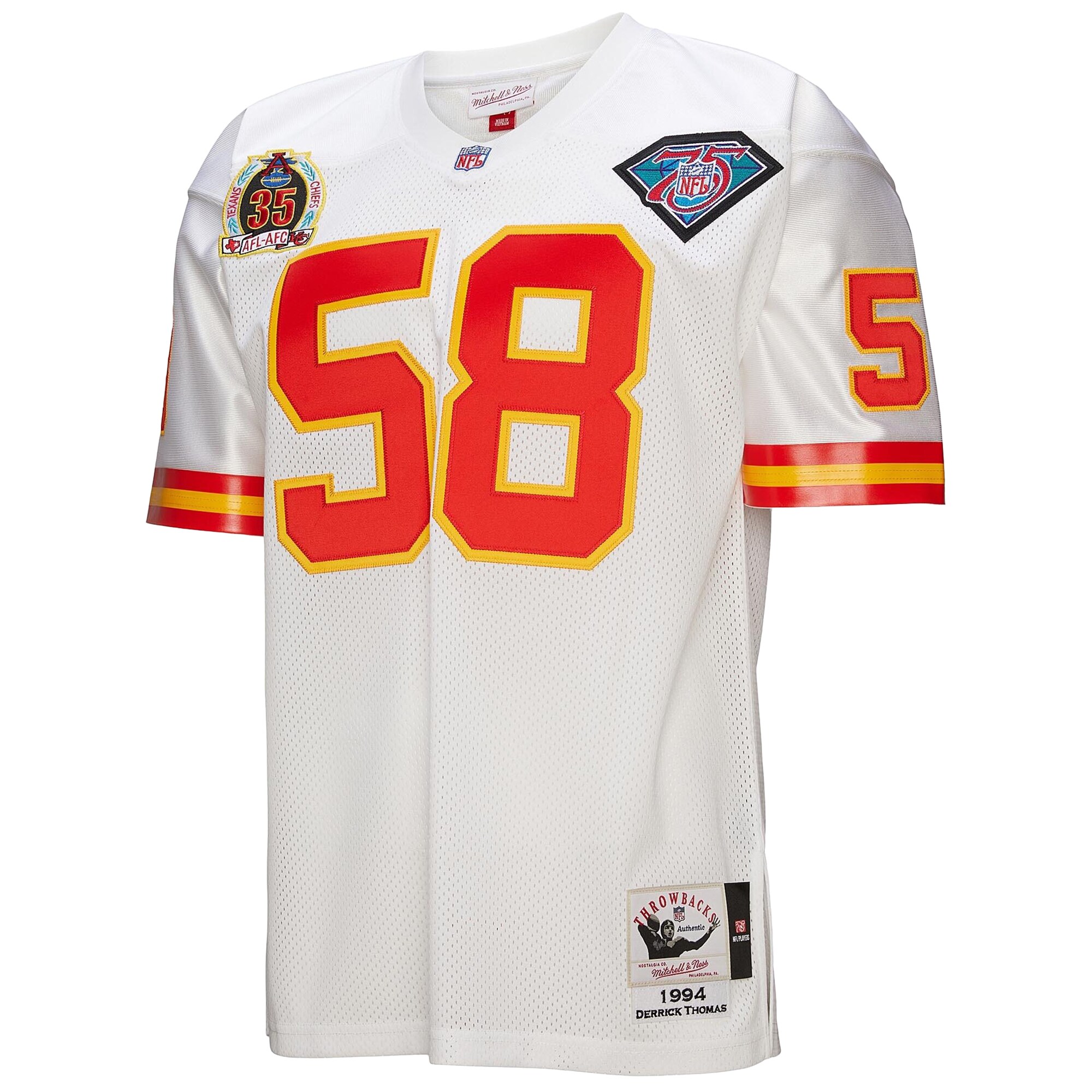 Derrick Thomas Kansas City Chiefs 1994 Mitchell & Ness Authentic Throwback Retired Player Jersey – White Clowdercats