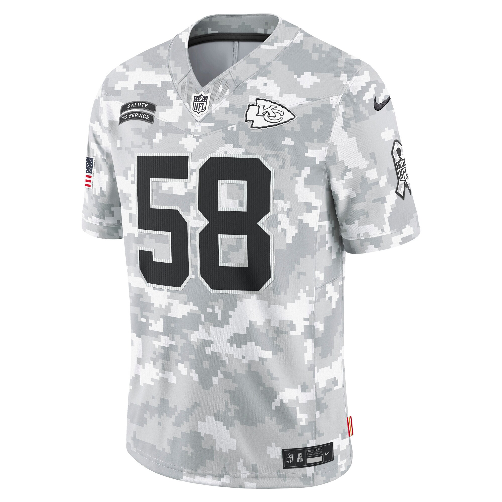 Derrick Thomas Kansas City Chiefs Nike 2024 Salute to Service Retired Player Limited Jersey – Arctic Camo Clowdercats