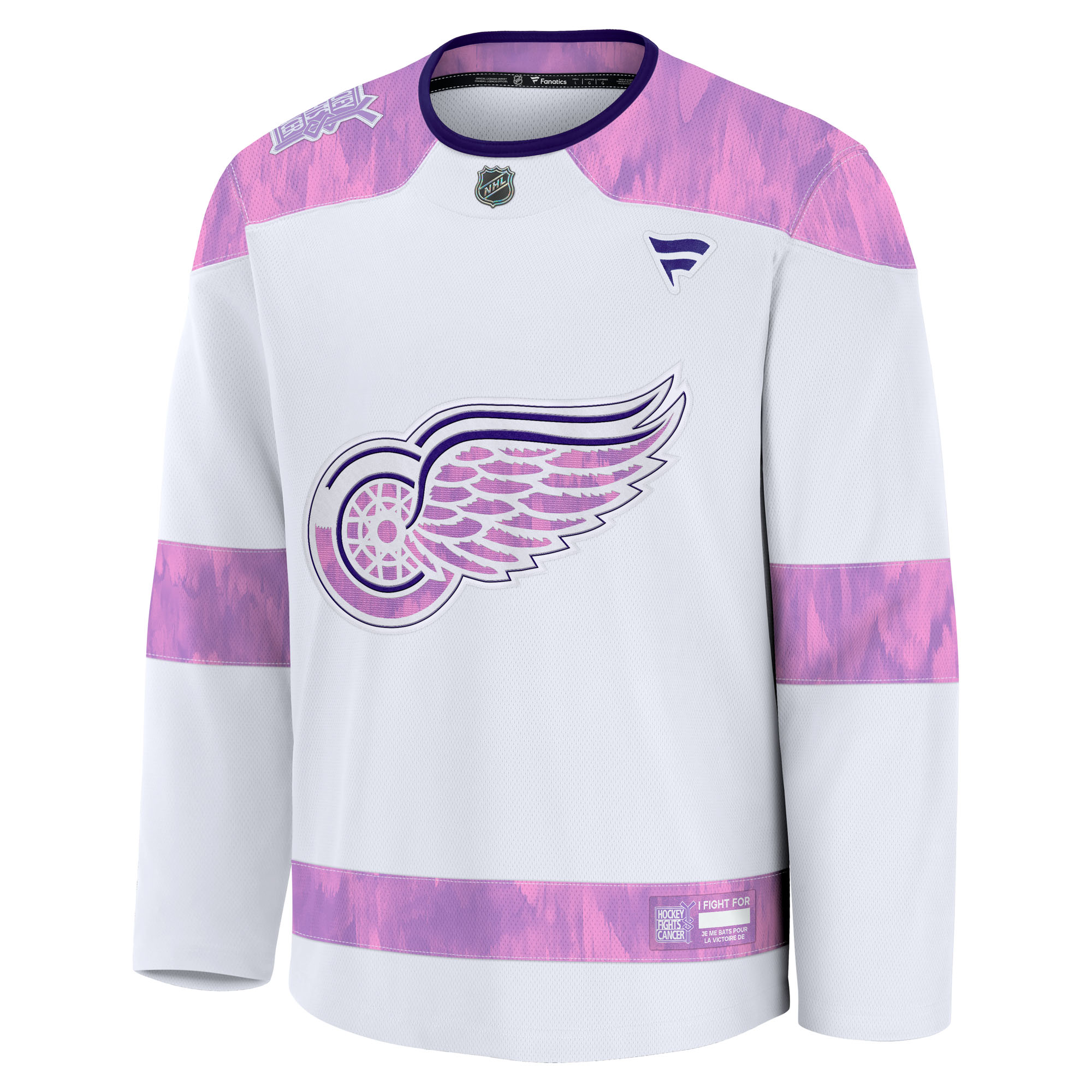 Detroit Red Wings Fanatics Hockey Fights Cancer Practice Jersey – White Clowdercats