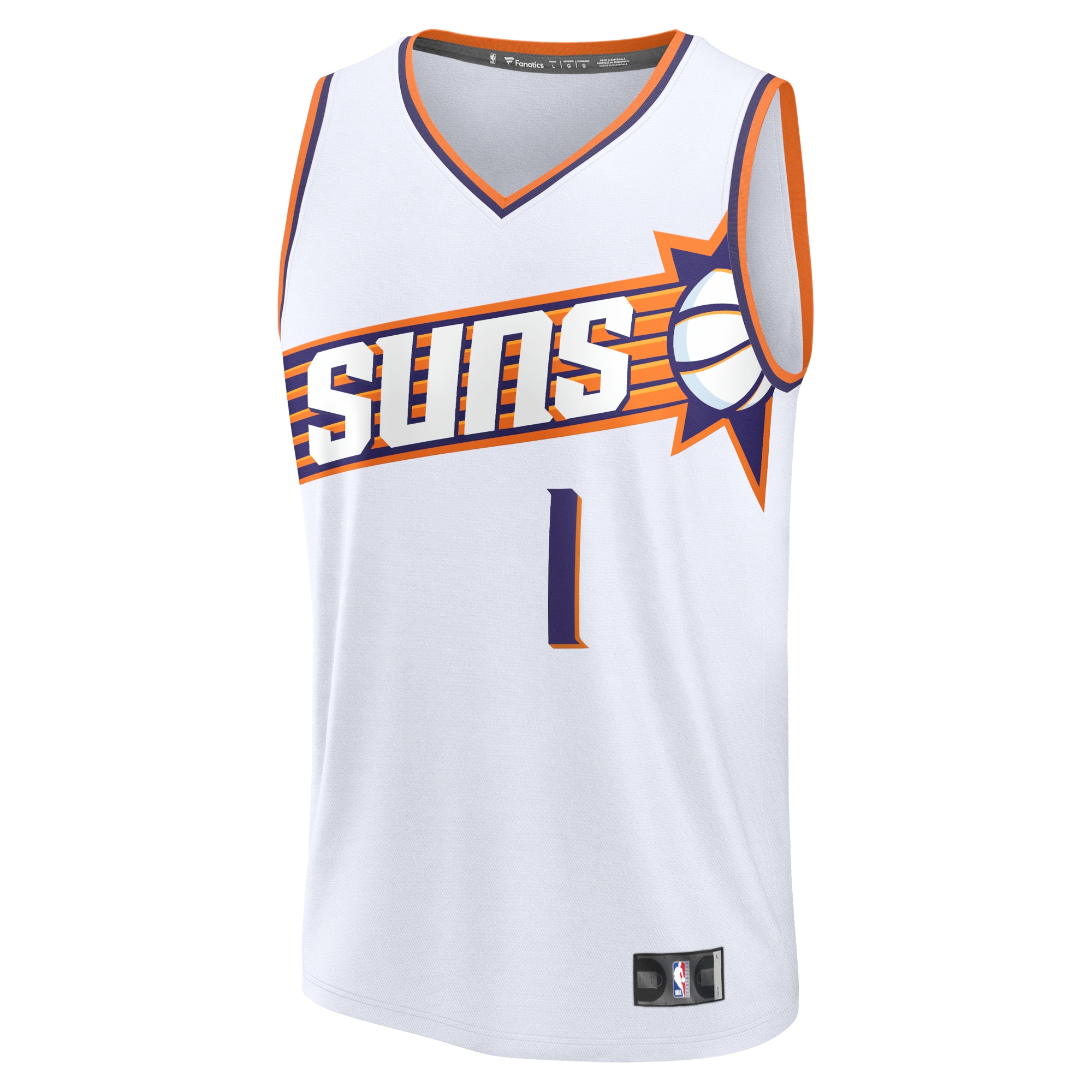 Devin Booker Phoenix Suns Fanatics Fast Break Replica Player Jersey – Association Edition – White Clowdercats
