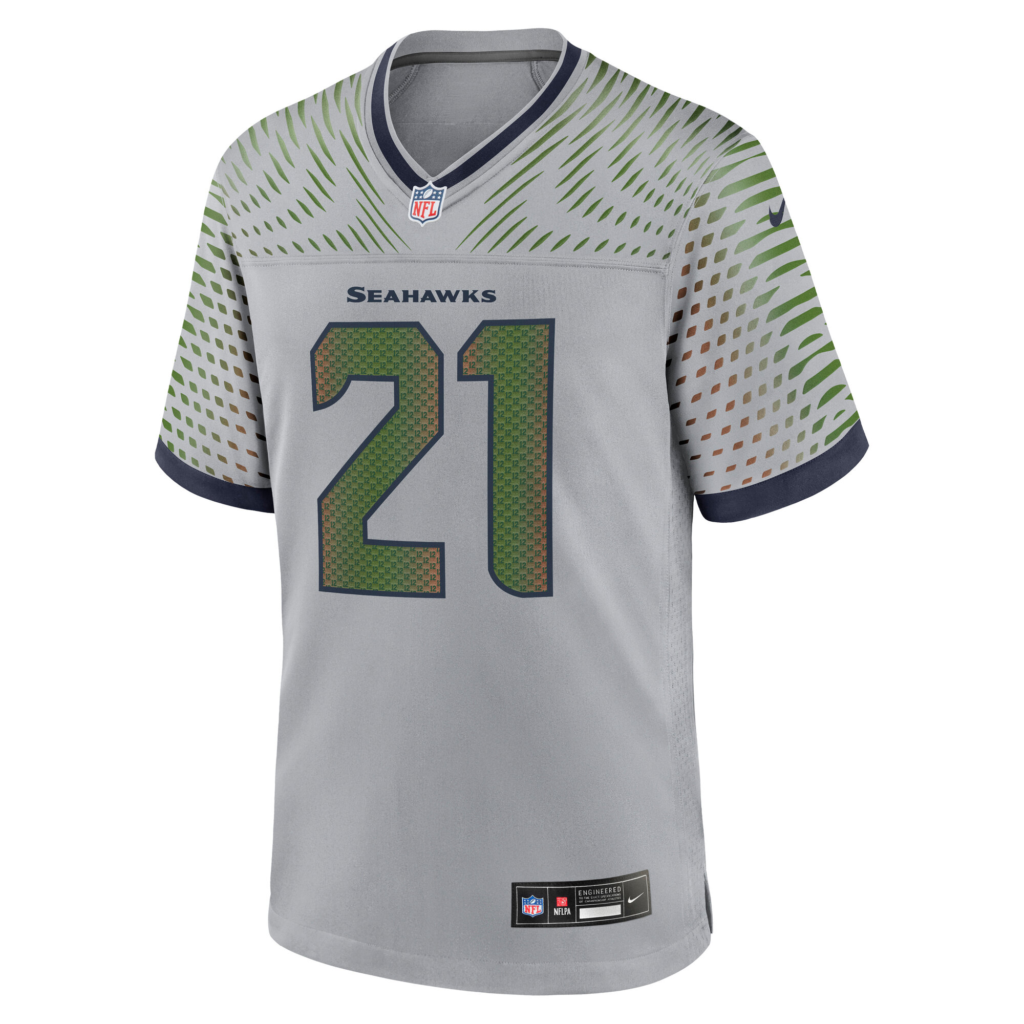 Devon Witherspoon Seattle Seahawks Nike 2025 Rivalries Collection Game Jersey – Wolf Gray Clowdercats