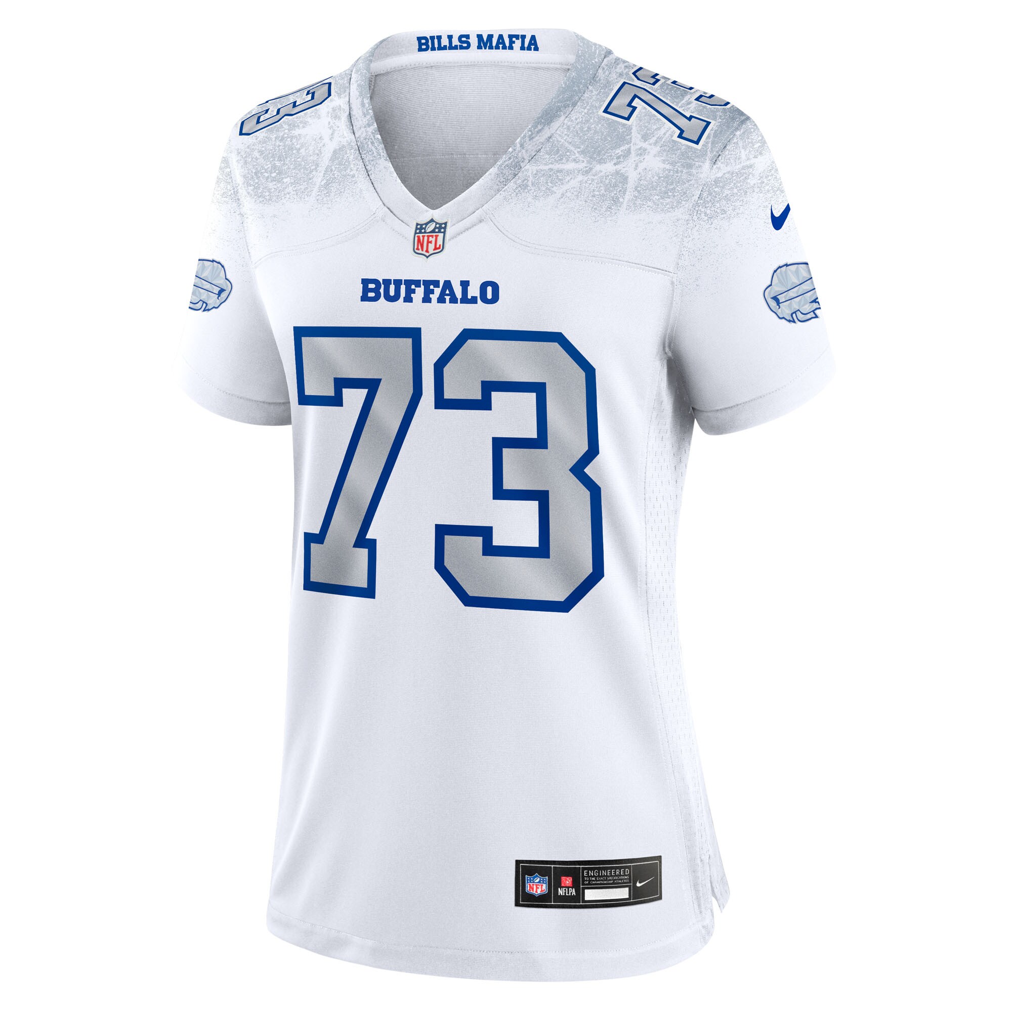 Dion Dawkins Buffalo Bills Nike Women’s 2025 Rivalries Collection Game Jersey – White Clowdercats