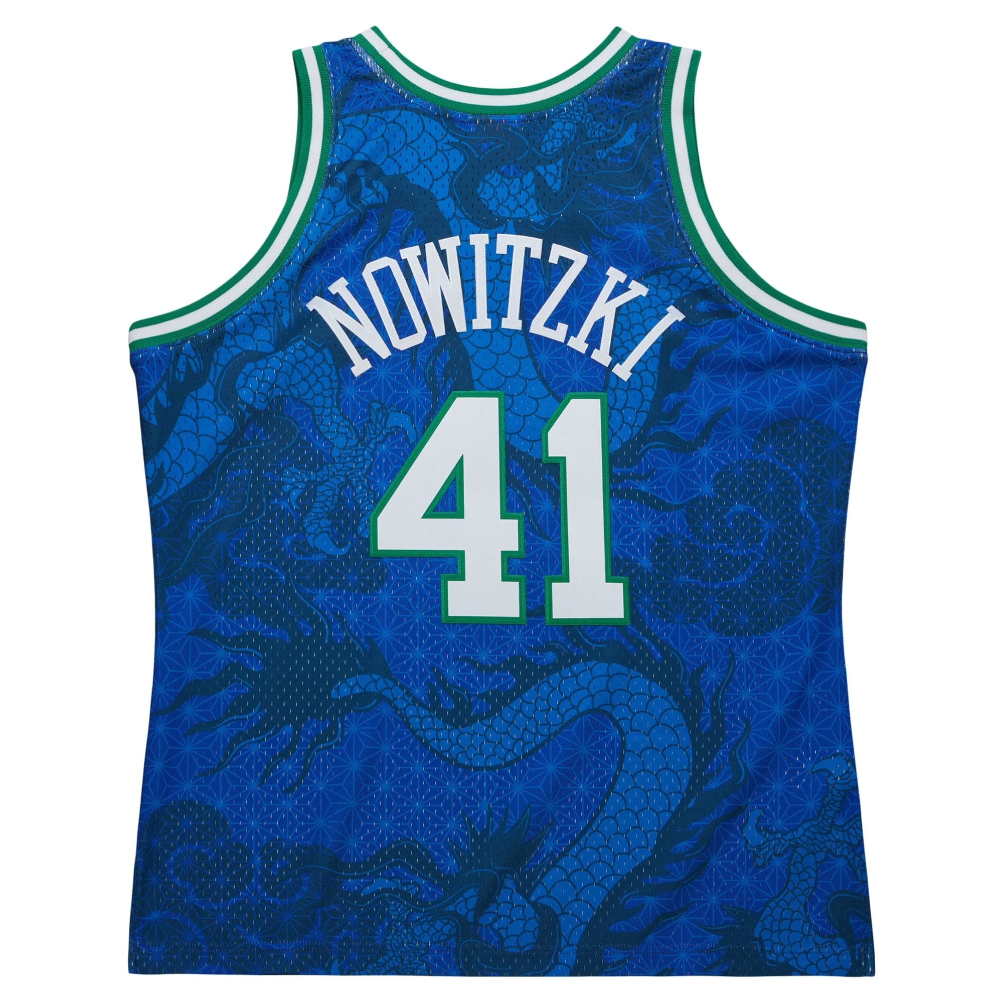 Dirk Nowitzki Dallas Mavericks Mitchell & Ness 1998-2019 Hardwood Classics Asian Heritage 6.0 Swingman Throwback Player Jersey – Blue Clowdercats