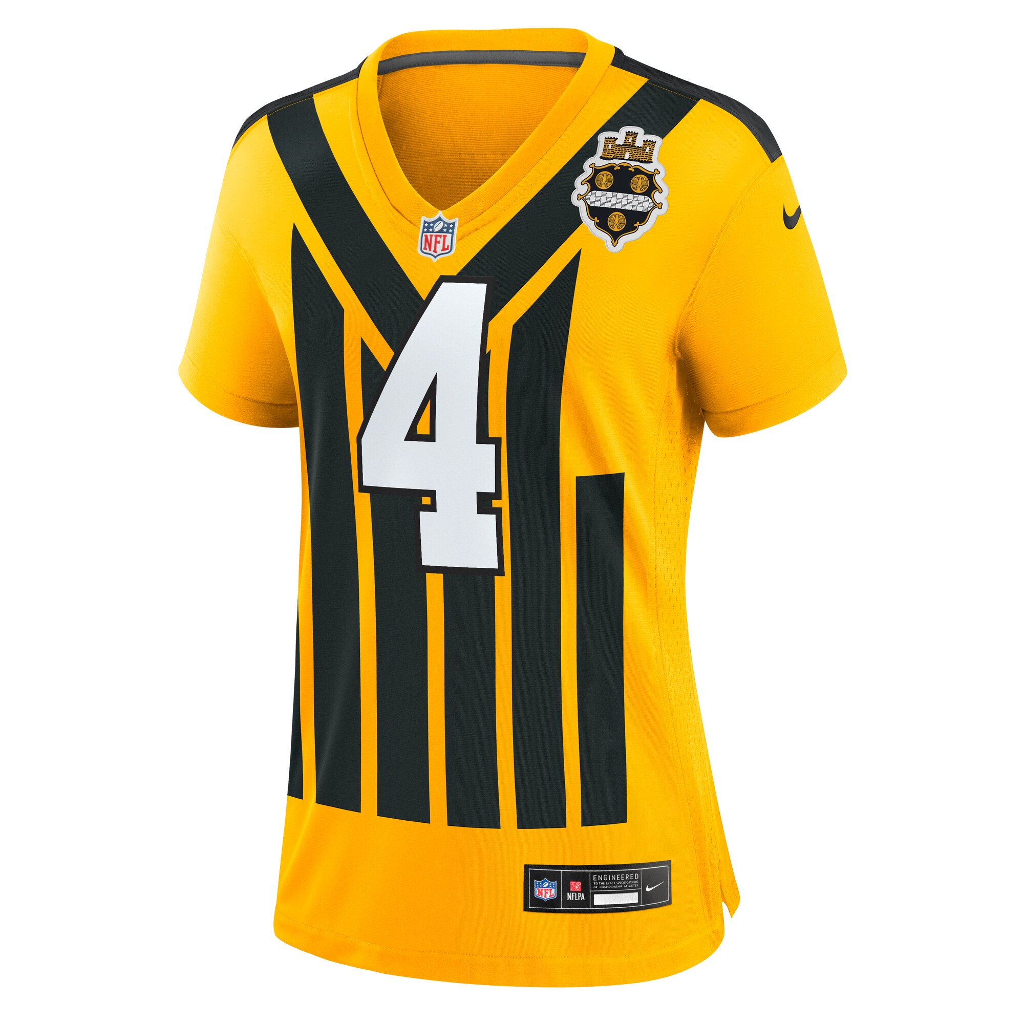 DK Metcalf Pittsburgh Steelers Nike Women’s Alternate 1933 Throwback Game Jersey – Gold Clowdercats