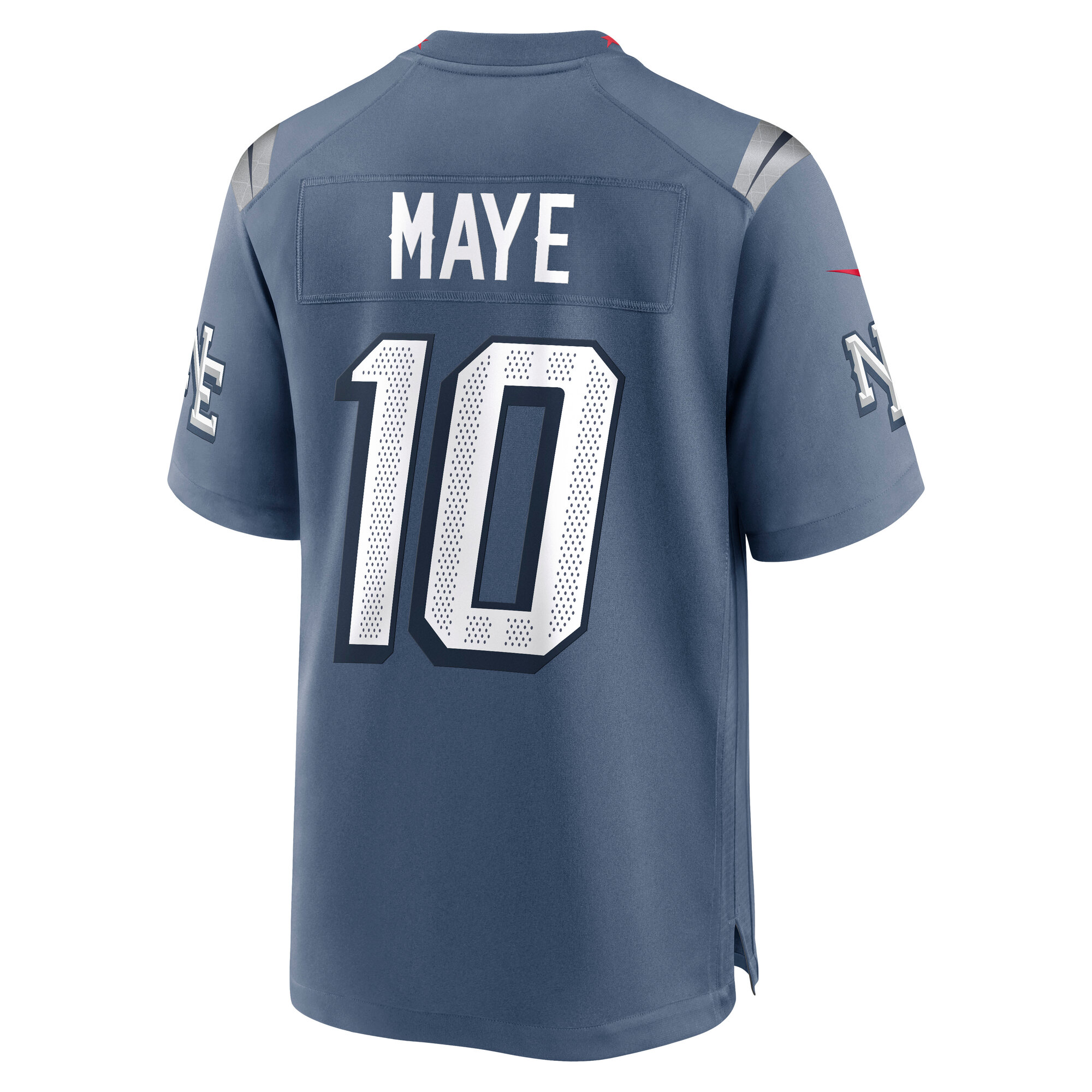 Drake Maye New England Patriots Nike 2025 Rivalries Collection Game Jersey – Storm Blue Clowdercats