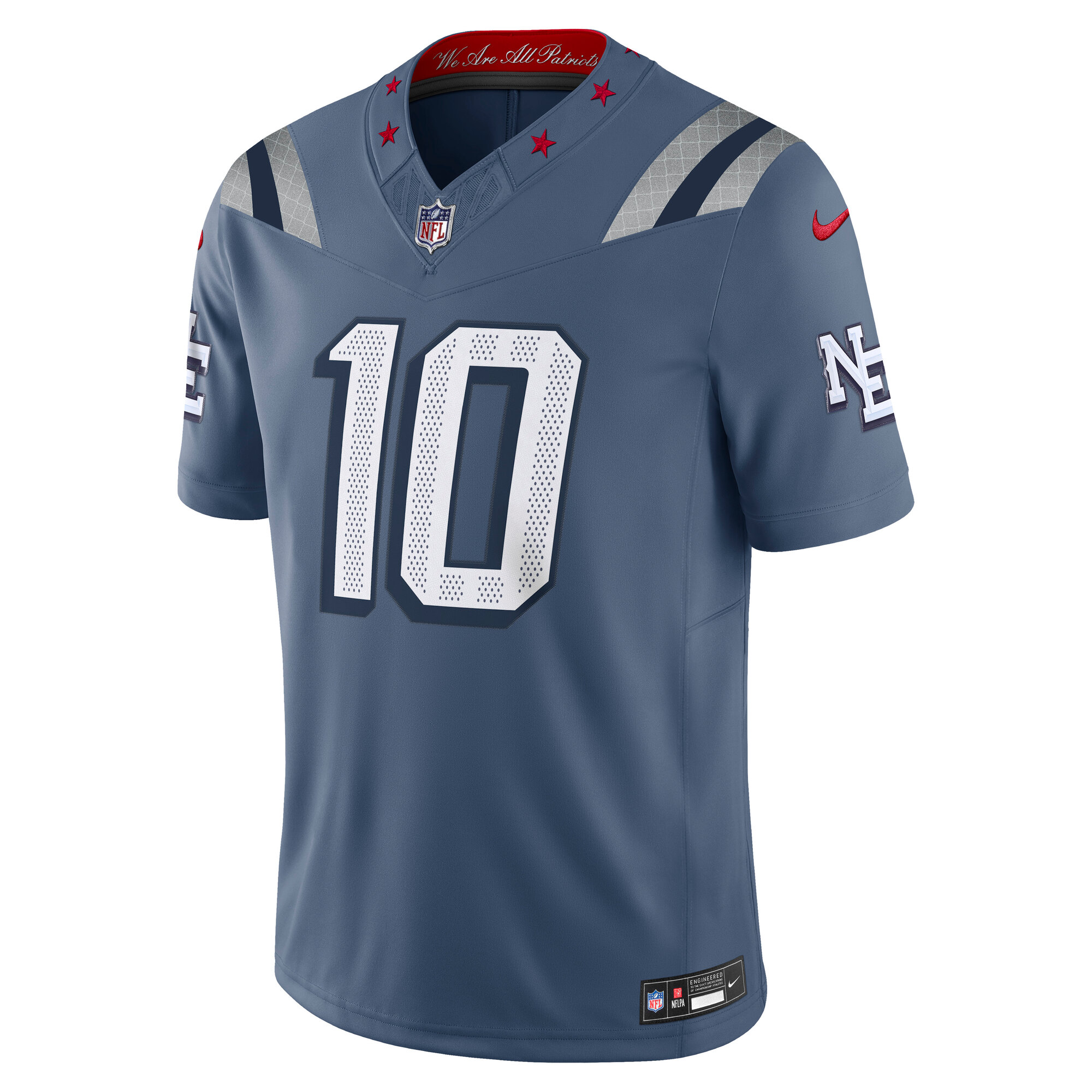 Drake Maye New England Patriots Nike 2025 Rivalries Collection Limited Jersey – Storm Blue Clowdercats