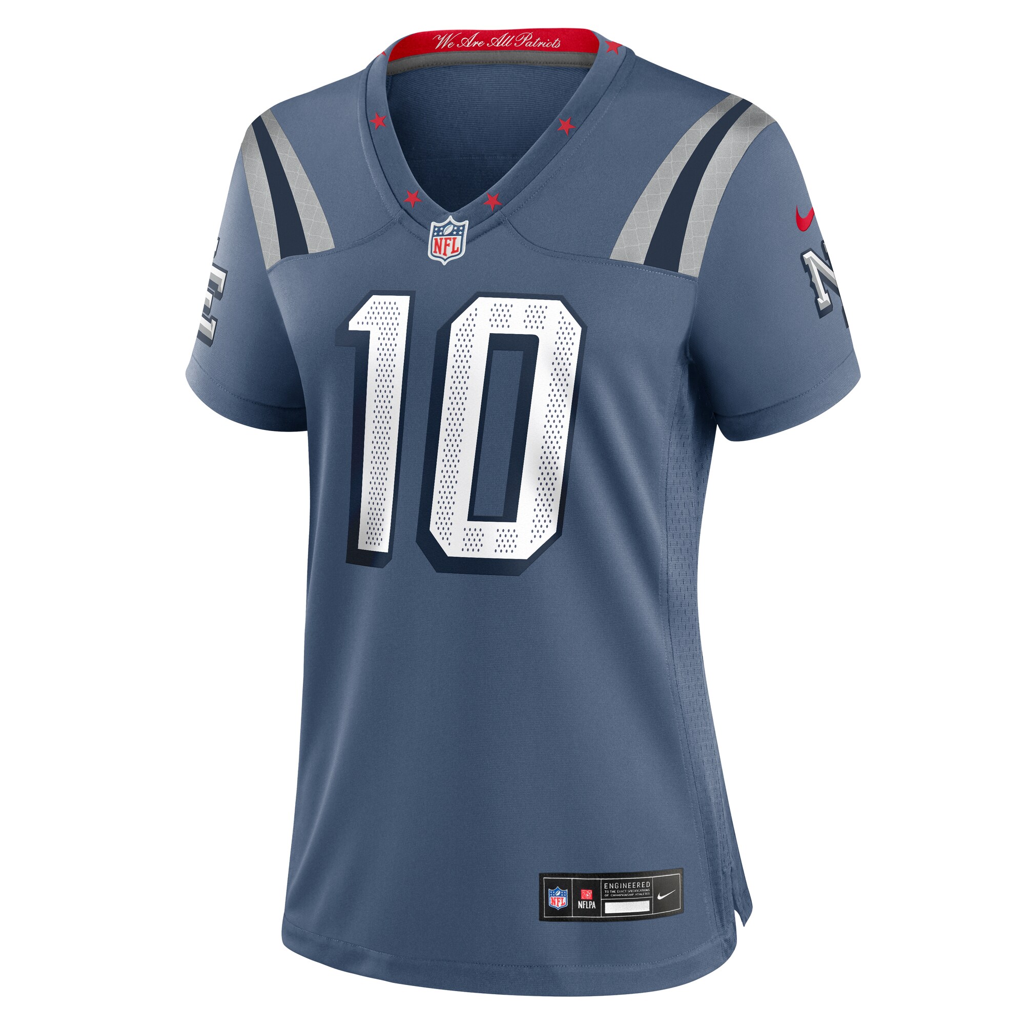 Drake Maye New England Patriots Nike Women’s 2025 Rivalries Collection Game Jersey – Storm Blue Clowdercats