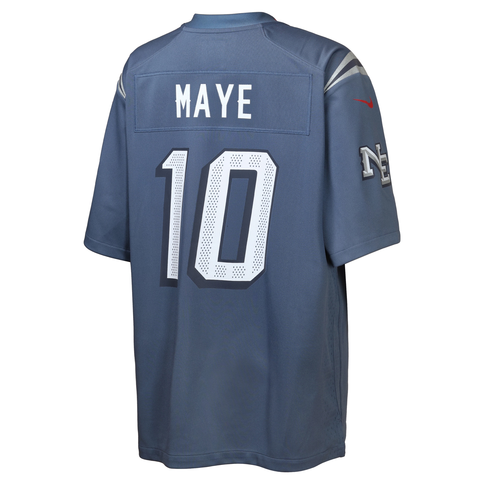 Drake Maye New England Patriots Nike Youth 2025 Rivalries Collection Game Jersey – Storm Blue Clowdercats