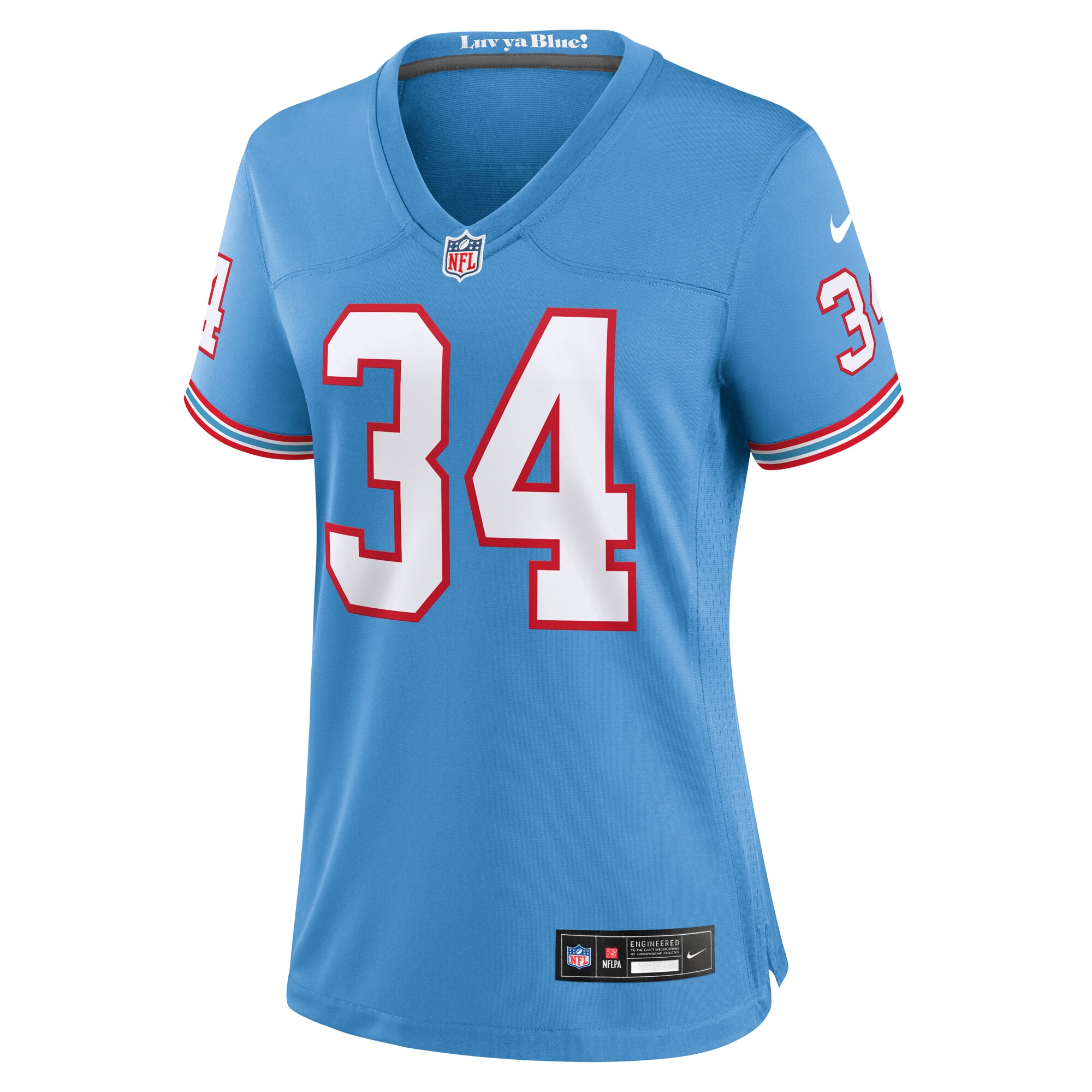 Earl Campbell Tennessee Titans Nike Women’s Oilers Throwback Retired Player Game Jersey – Light Blue Clowdercats