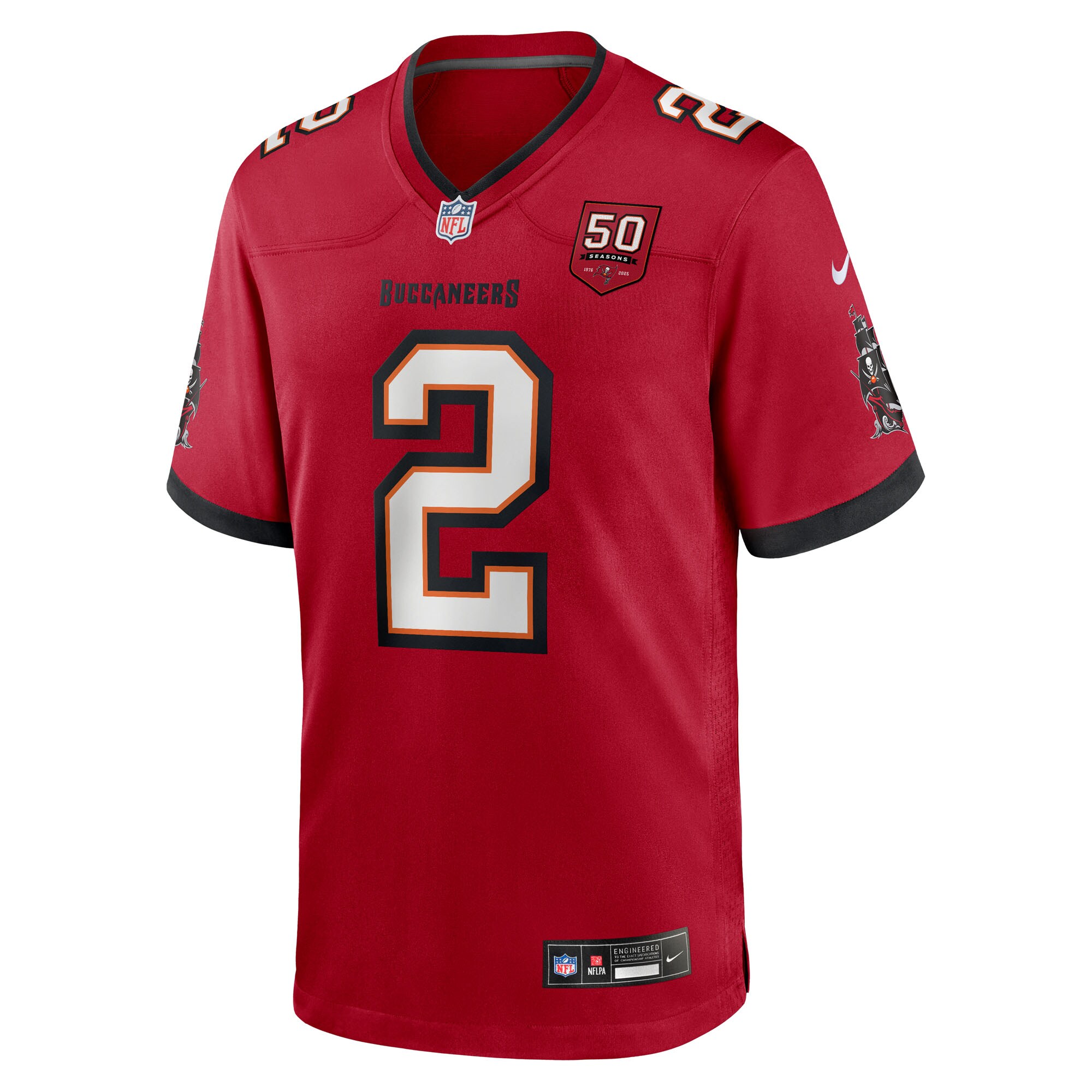 Emeka Egbuka Tampa Bay Buccaneers Nike Team 50th Season Game Jersey – Red Clowdercats