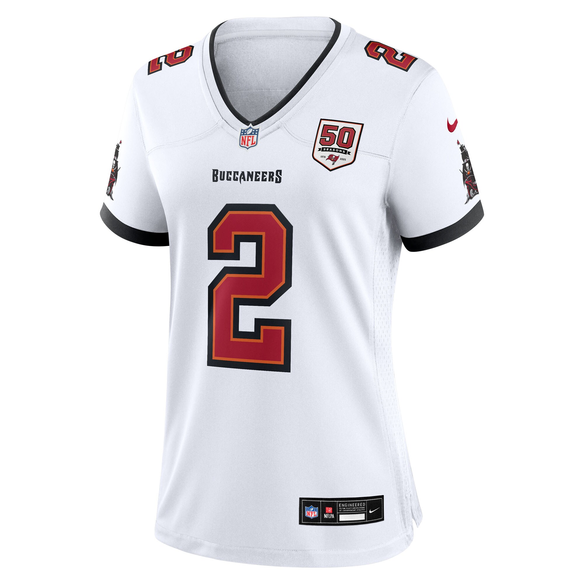 Emeka Egbuka Tampa Bay Buccaneers Nike Women’s 50th Season Game Jersey – White Clowdercats