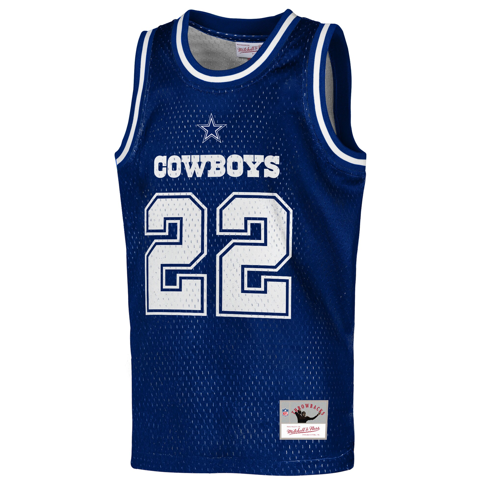 Emmitt Smith Dallas Cowboys Mitchell & Ness Youth Retired Player NFL Basketball Fashion Jersey – Navy Clowdercats