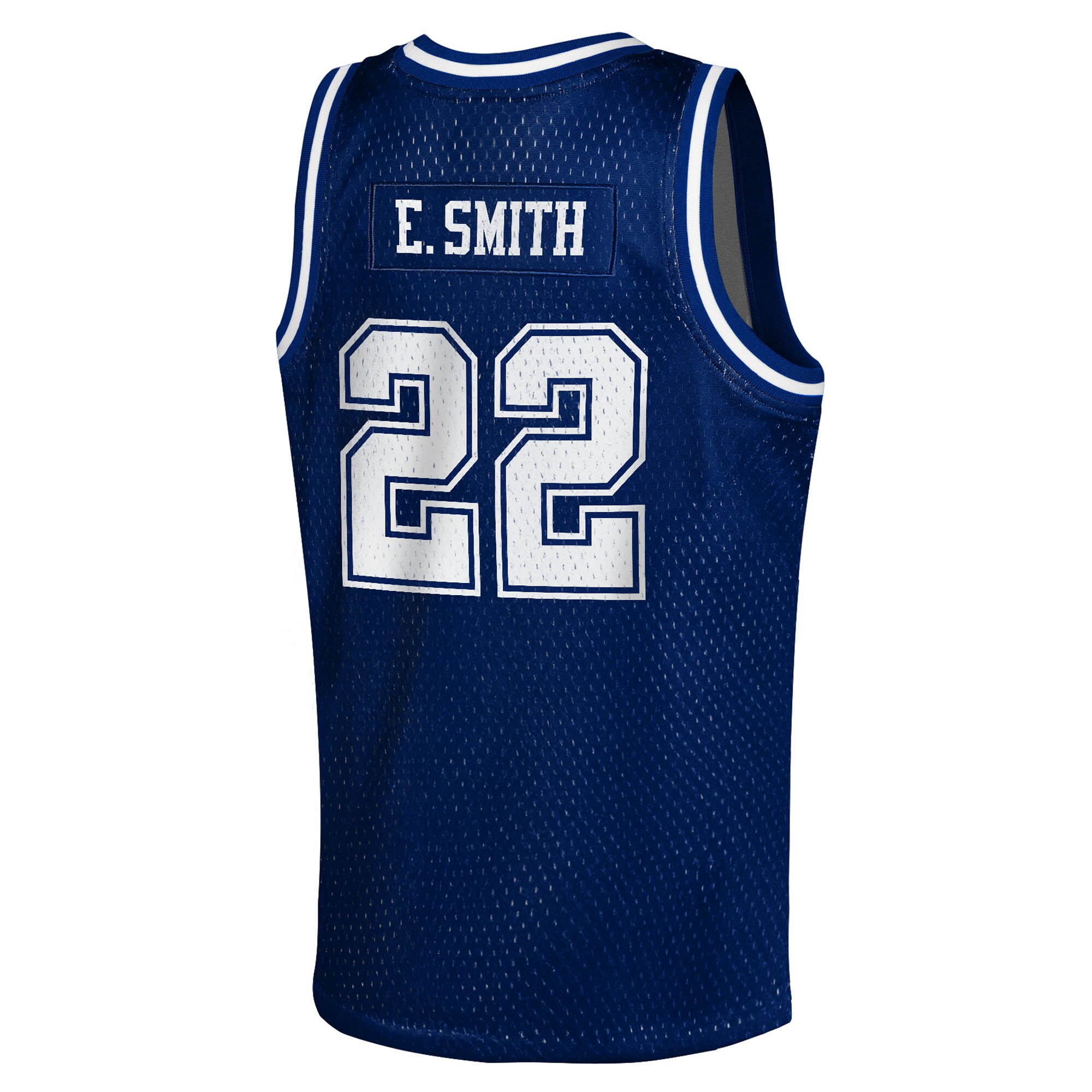 Emmitt Smith Dallas Cowboys Mitchell & Ness Youth Retired Player NFL Basketball Fashion Jersey – Navy Clowdercats