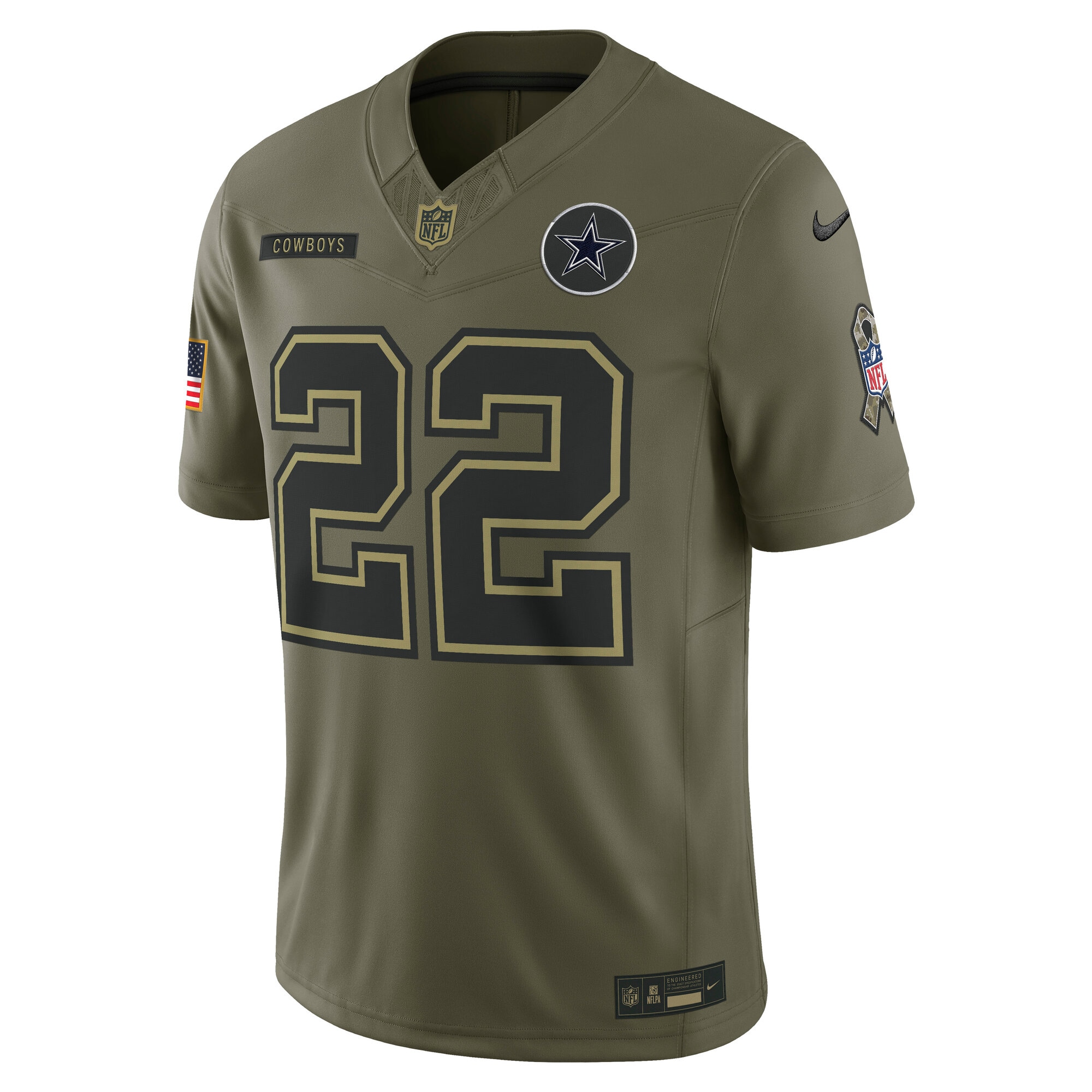 Emmitt Smith Dallas Cowboys Nike 2025 Salute to Service Retired Limited Jersey – Olive Clowdercats