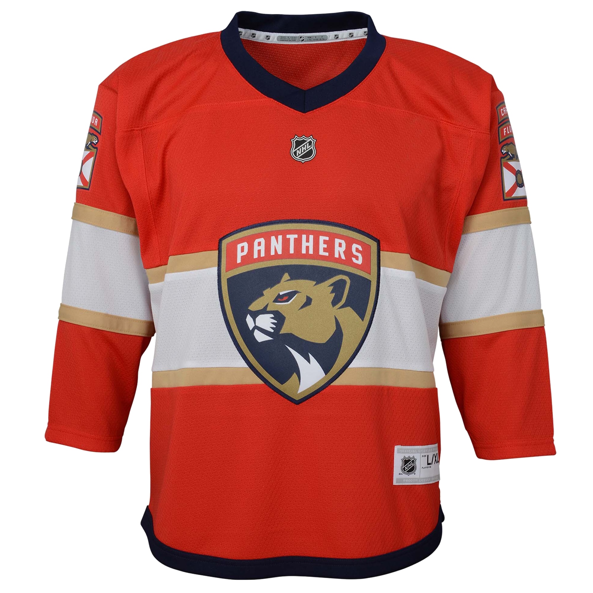 Florida Panthers Youth Home Replica Blank Jersey – Red Clowdercats