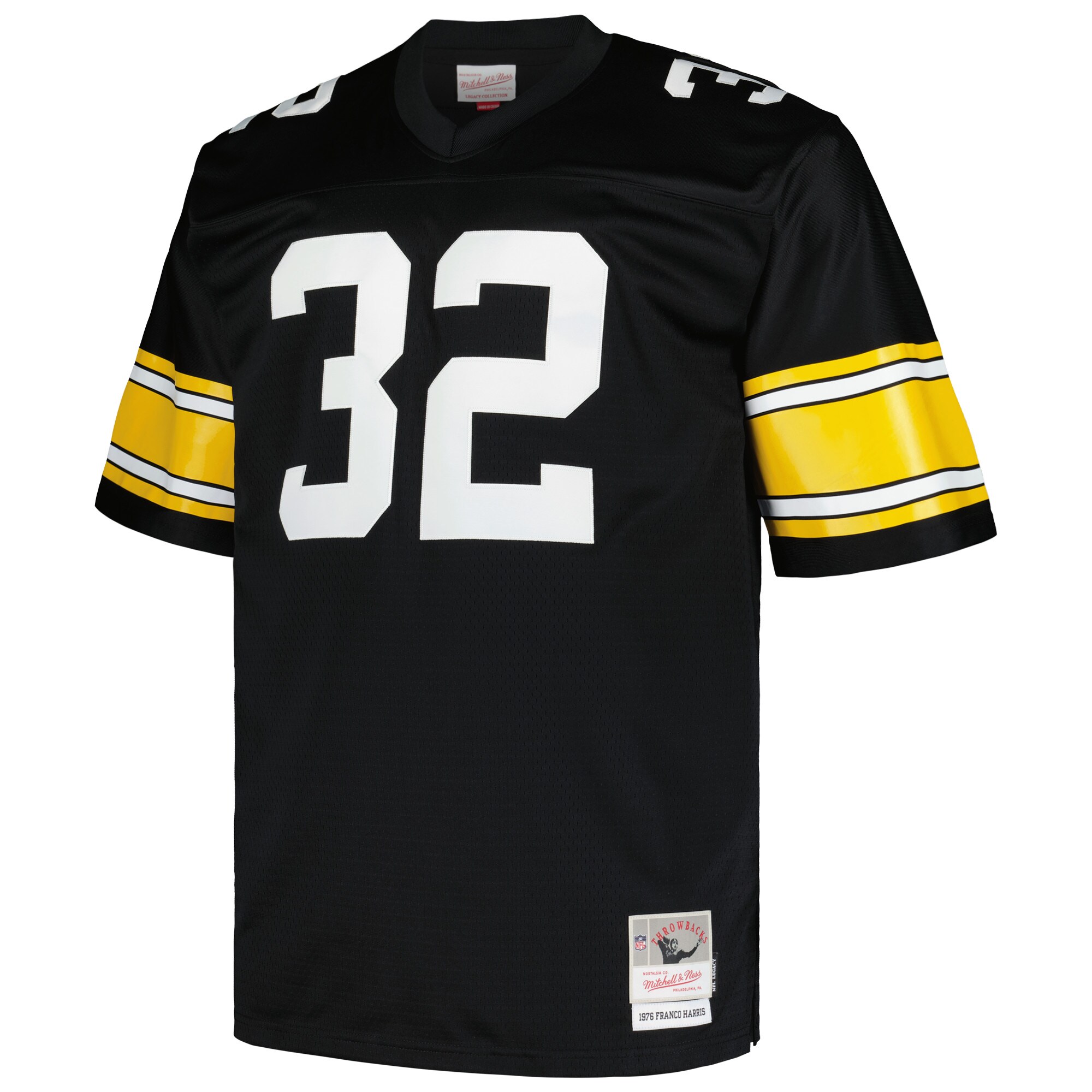 Franco Harris Pittsburgh Steelers Mitchell & Ness Big & Tall 1976 Legacy Retired Player Jersey – Black Clowdercats
