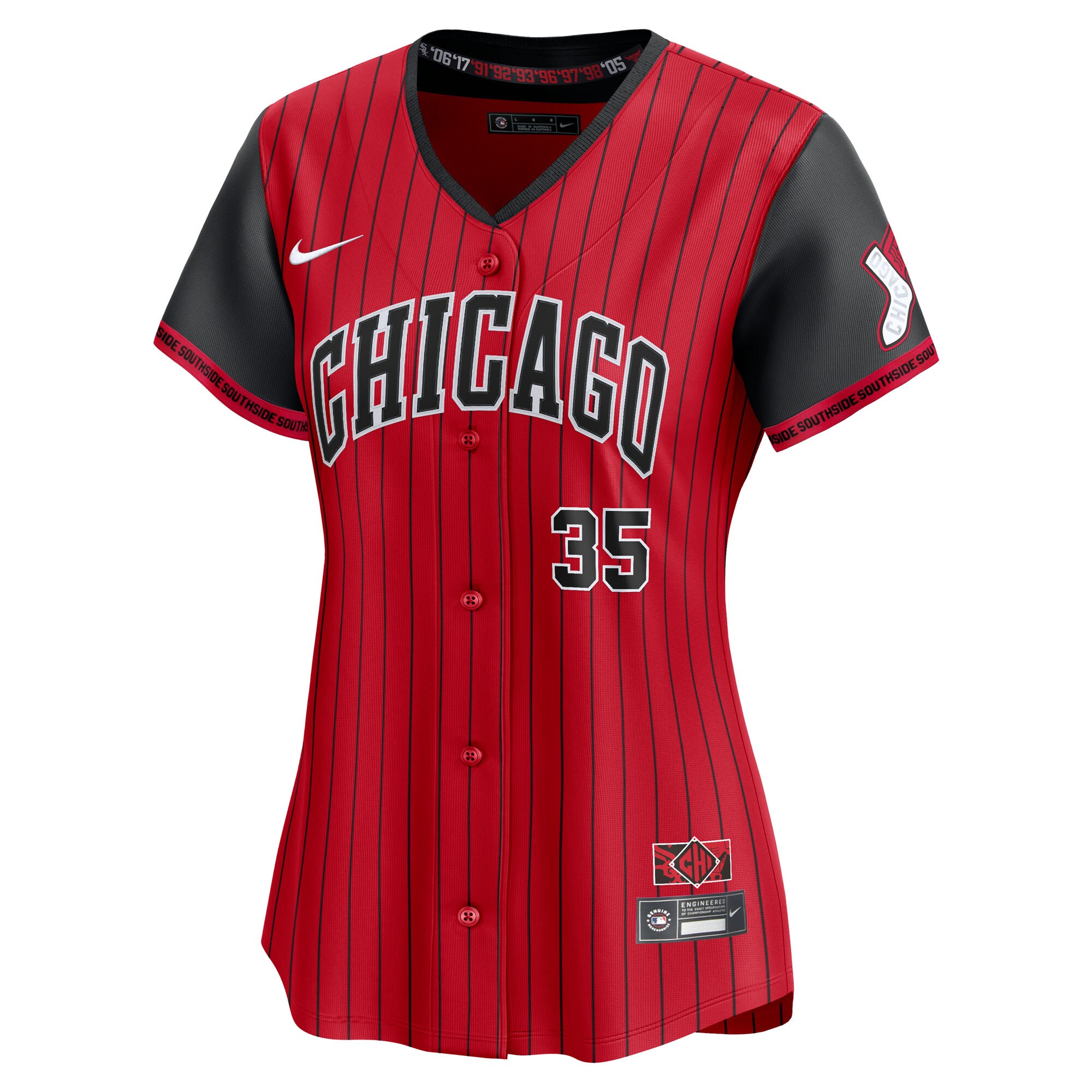 Frank Thomas Chicago White Sox Nike Women’s 2025 City Connect Limited Retired Player Jersey – Red/Black