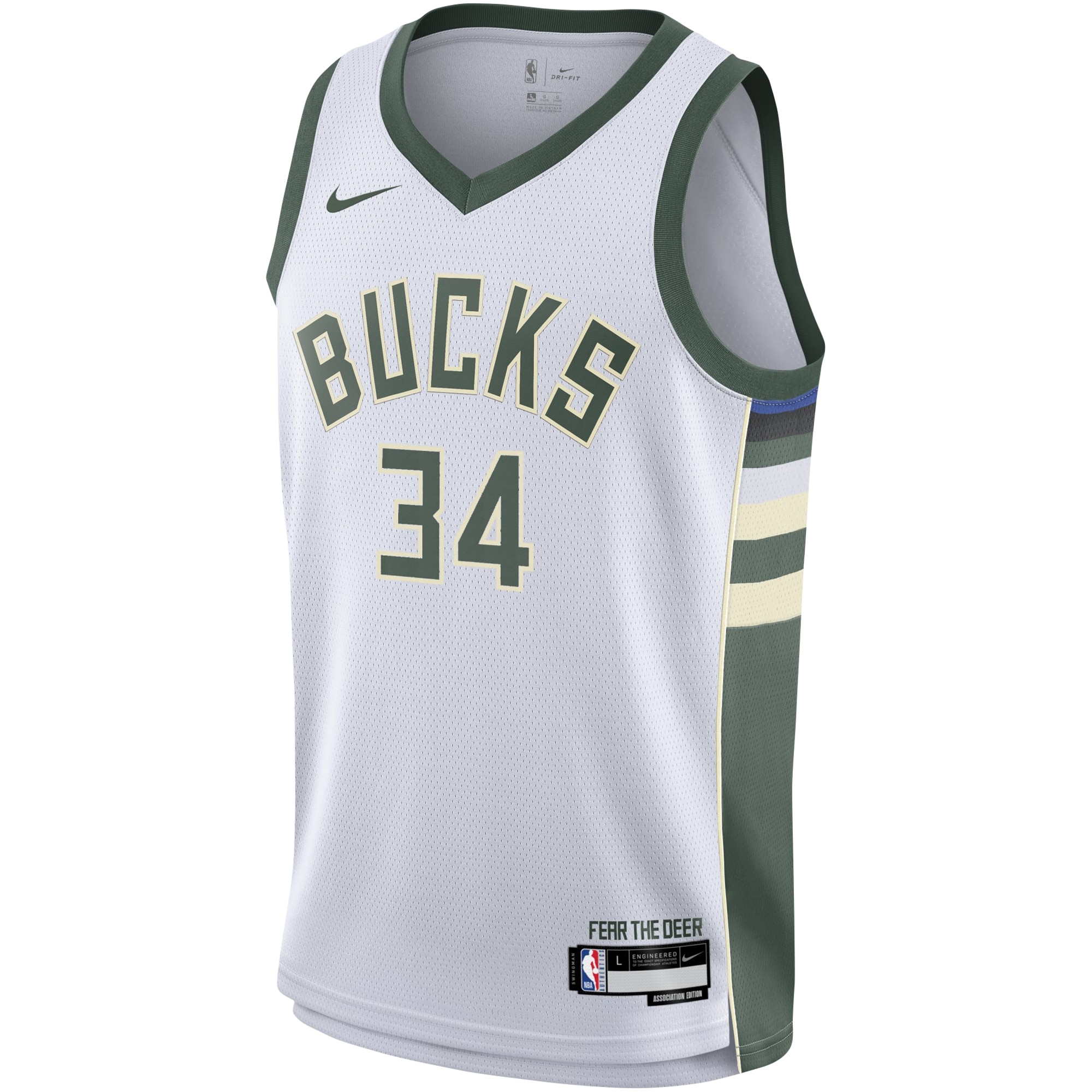 Giannis Antetokounmpo Milwaukee Bucks Nike Youth Swingman Jersey – Association Edition – White Clowdercats