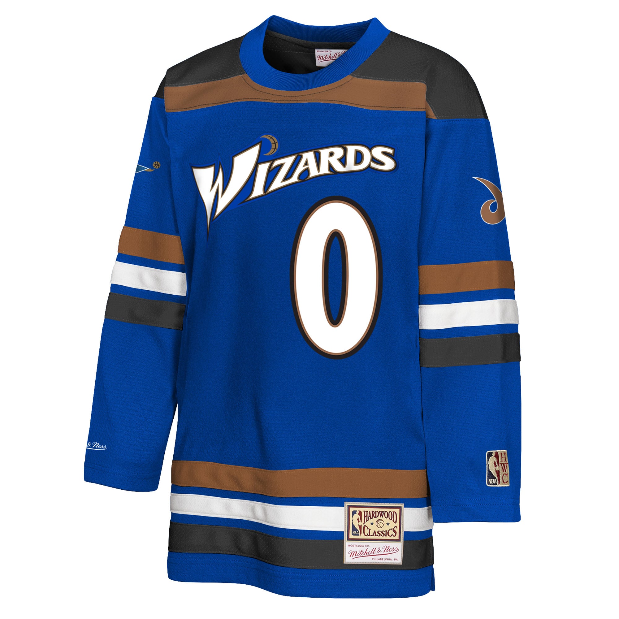Gilbert Arenas Washington Wizards Mitchell & Ness Youth Maxxed Out 2.0 Fashion Hockey Jersey – Blue Clowdercats