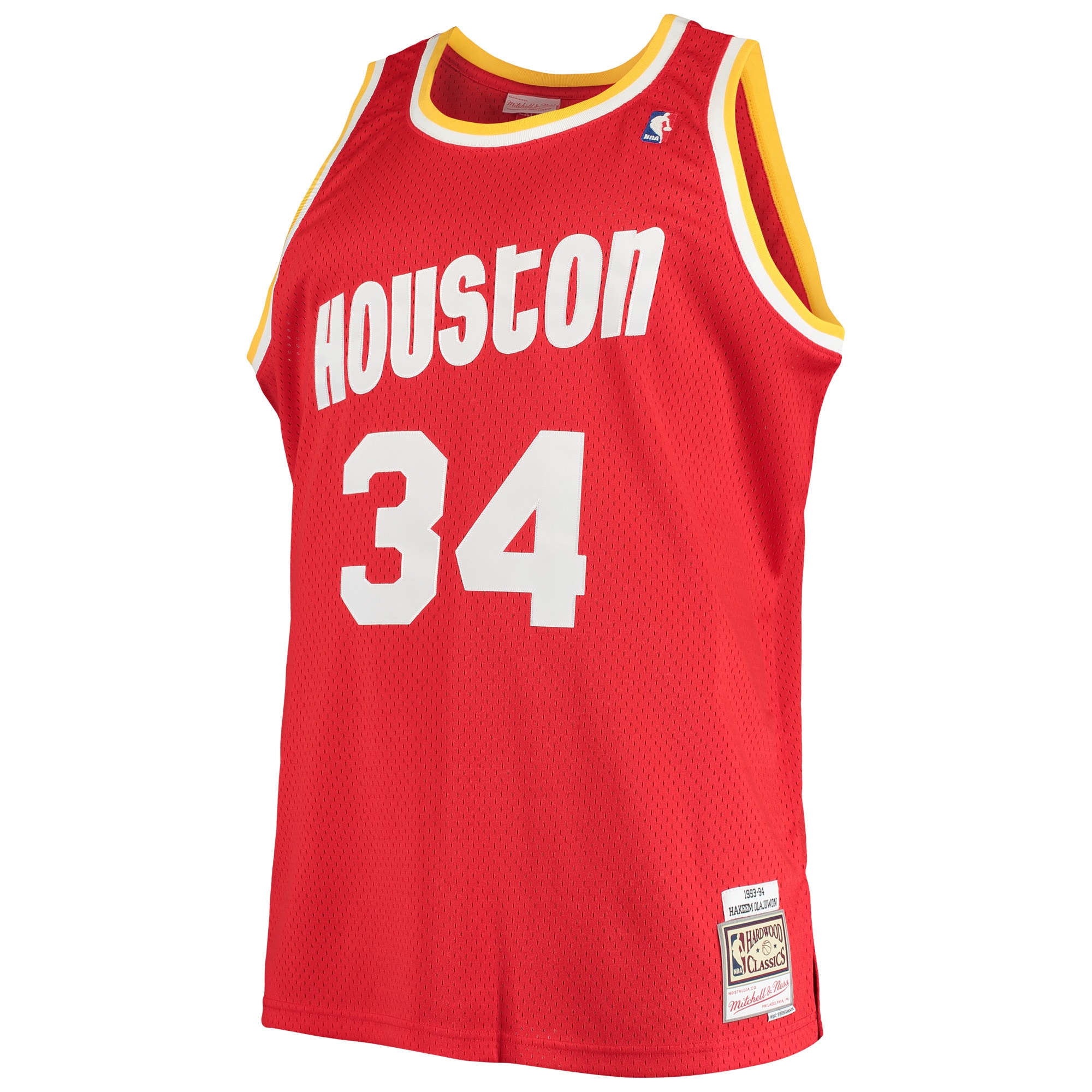 Hakeem Olajuwon Houston Rockets Mitchell & Ness 1993/94 Big & Tall Hardwood Classics Swingman Jersey – Red Clowdercats