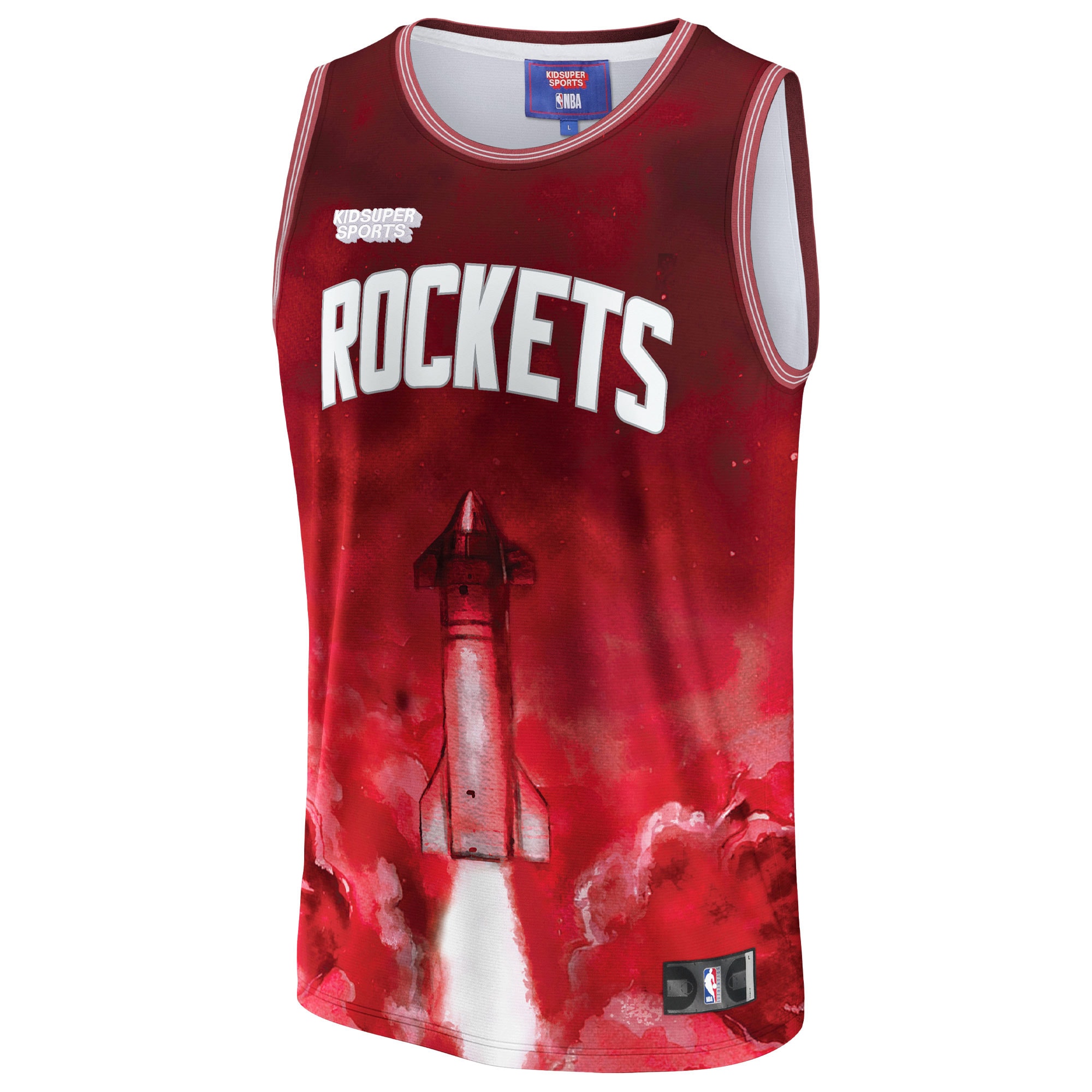 Houston Rockets NBA & KidSuper Studios by Fanatics Unisex Hometown Jersey – Red Clowdercats