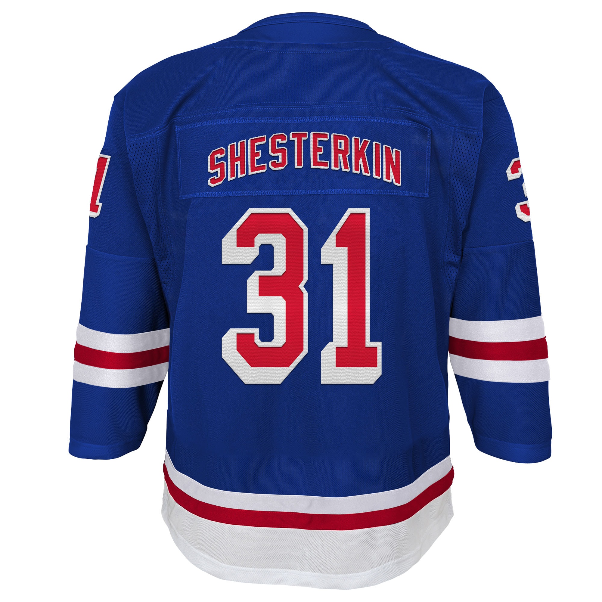 Igor Shesterkin New York Rangers Youth Home Premier Player Jersey – Blue Clowdercats