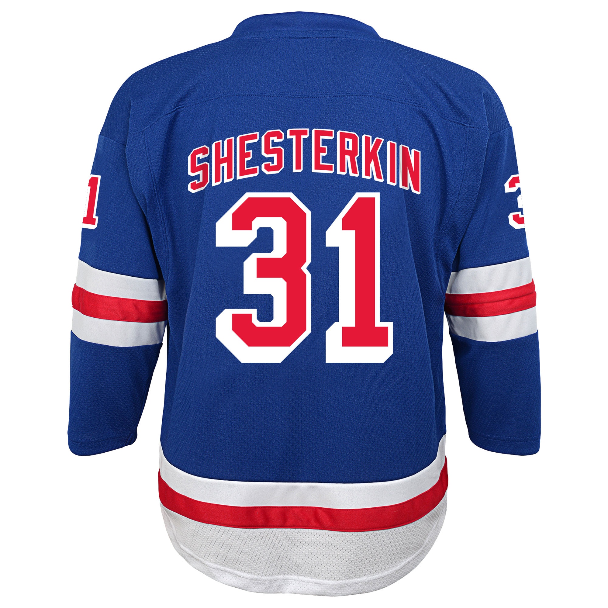 Igor Shesterkin New York Rangers Youth Home Replica Player Jersey – Blue Clowdercats