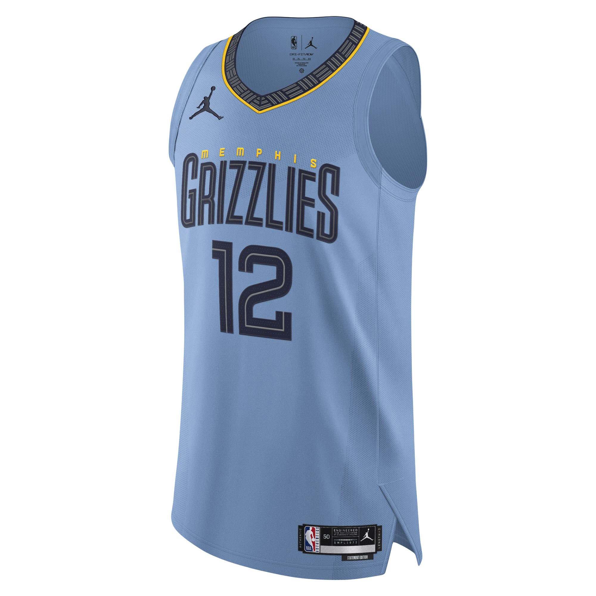 Ja Morant Memphis Grizzlies Jordan Brand Authentic Player Jersey – Statement Edition – Light Blue Clowdercats