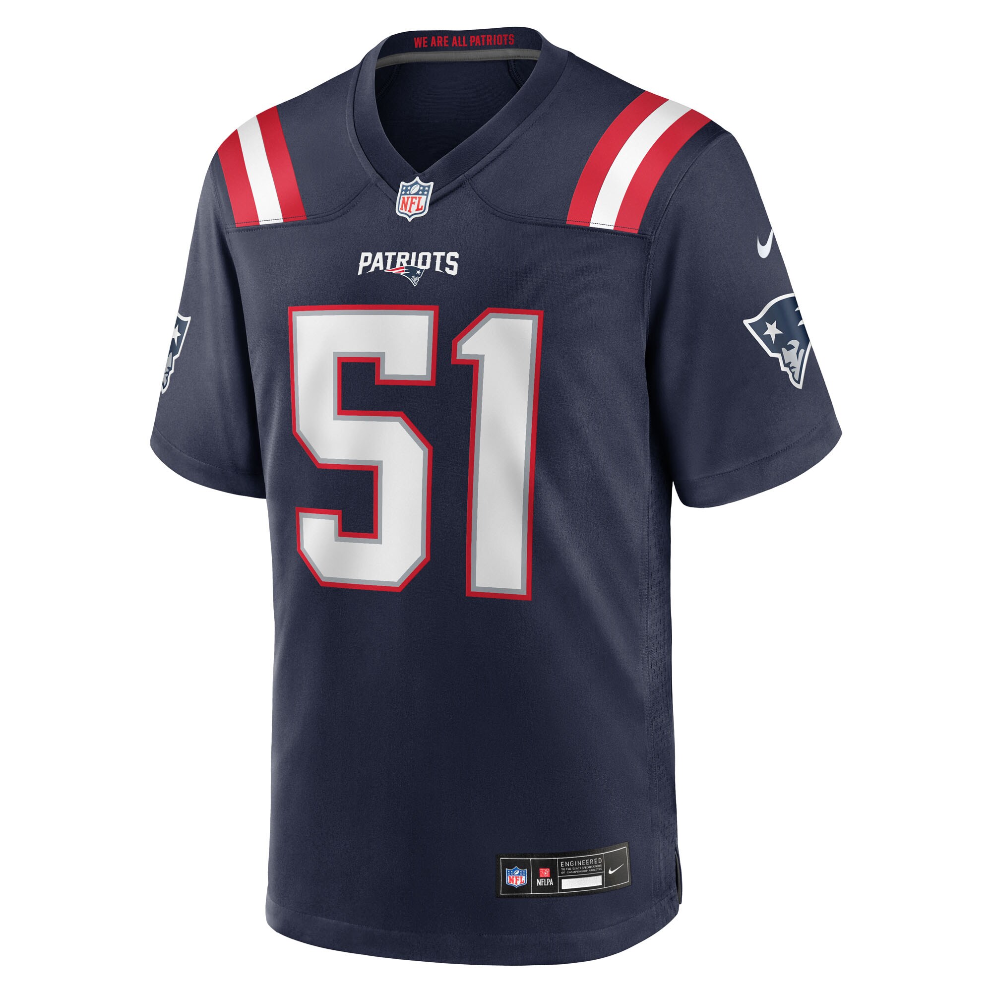 Jack Gibbens New England Patriots Nike Team Game Jersey – Navy Clowdercats