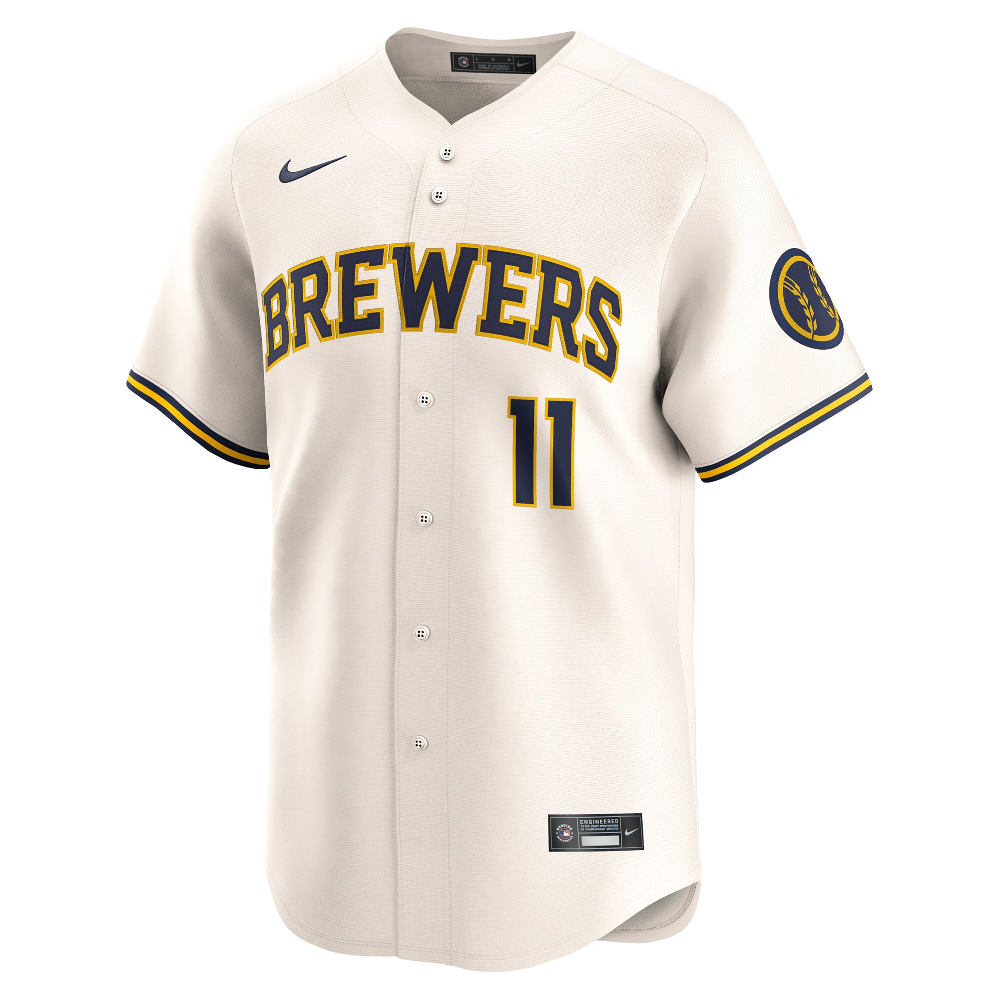 Jackson Chourio Milwaukee Brewers Nike Home Limited Player Jersey – Cream
