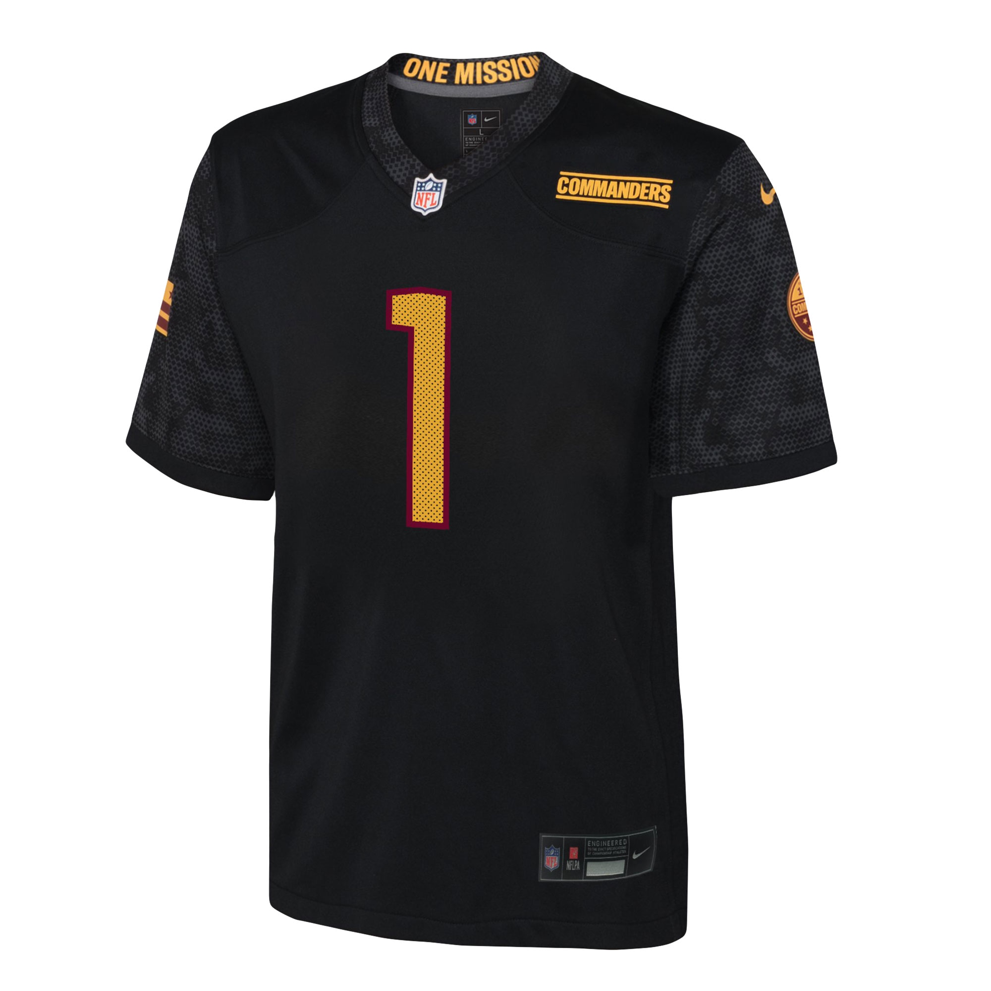 Jahan Dotson Washington Commanders Nike Youth Game Jersey – Black Clowdercats