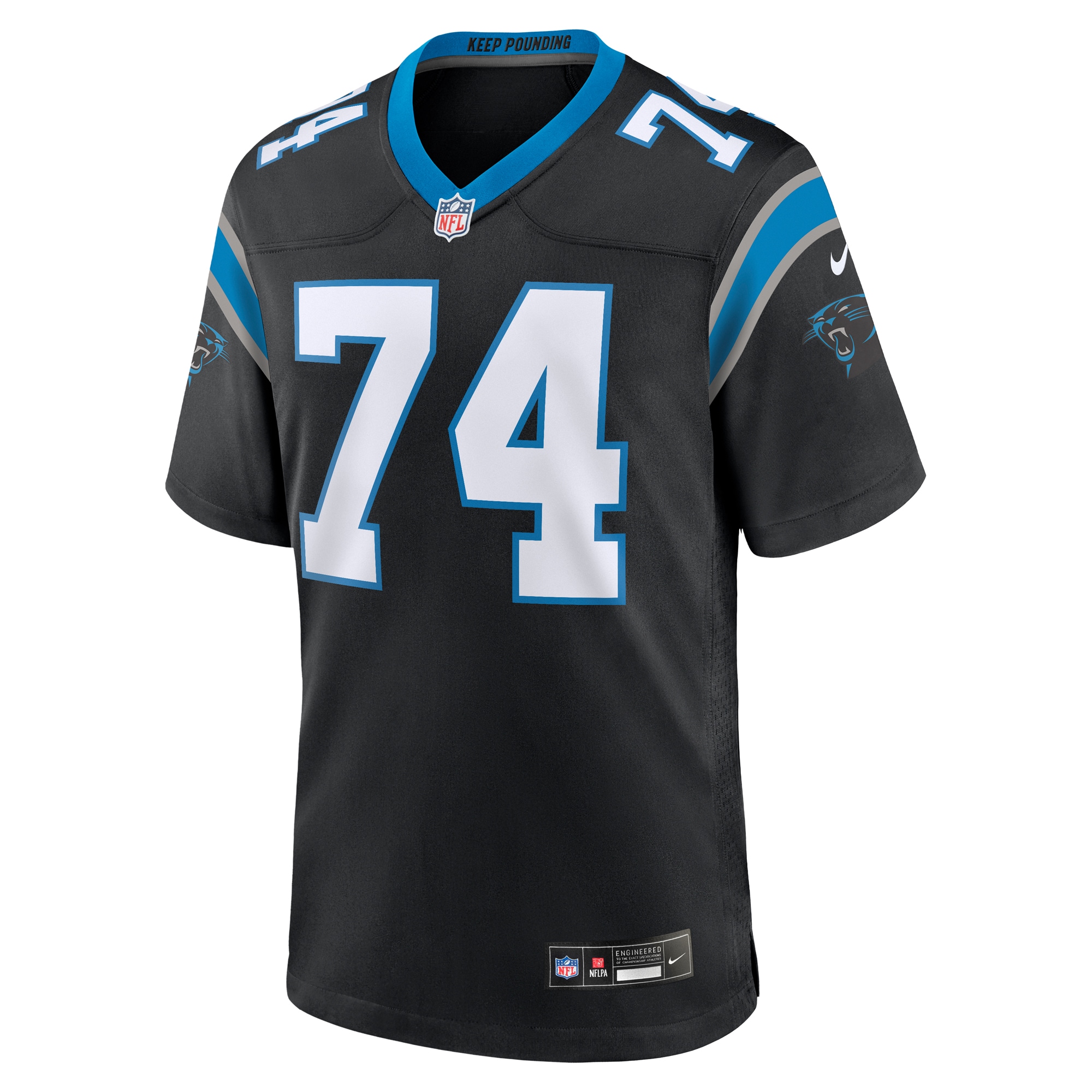 Jake Curhan Carolina Panthers Nike Team Game Jersey – Black Clowdercats