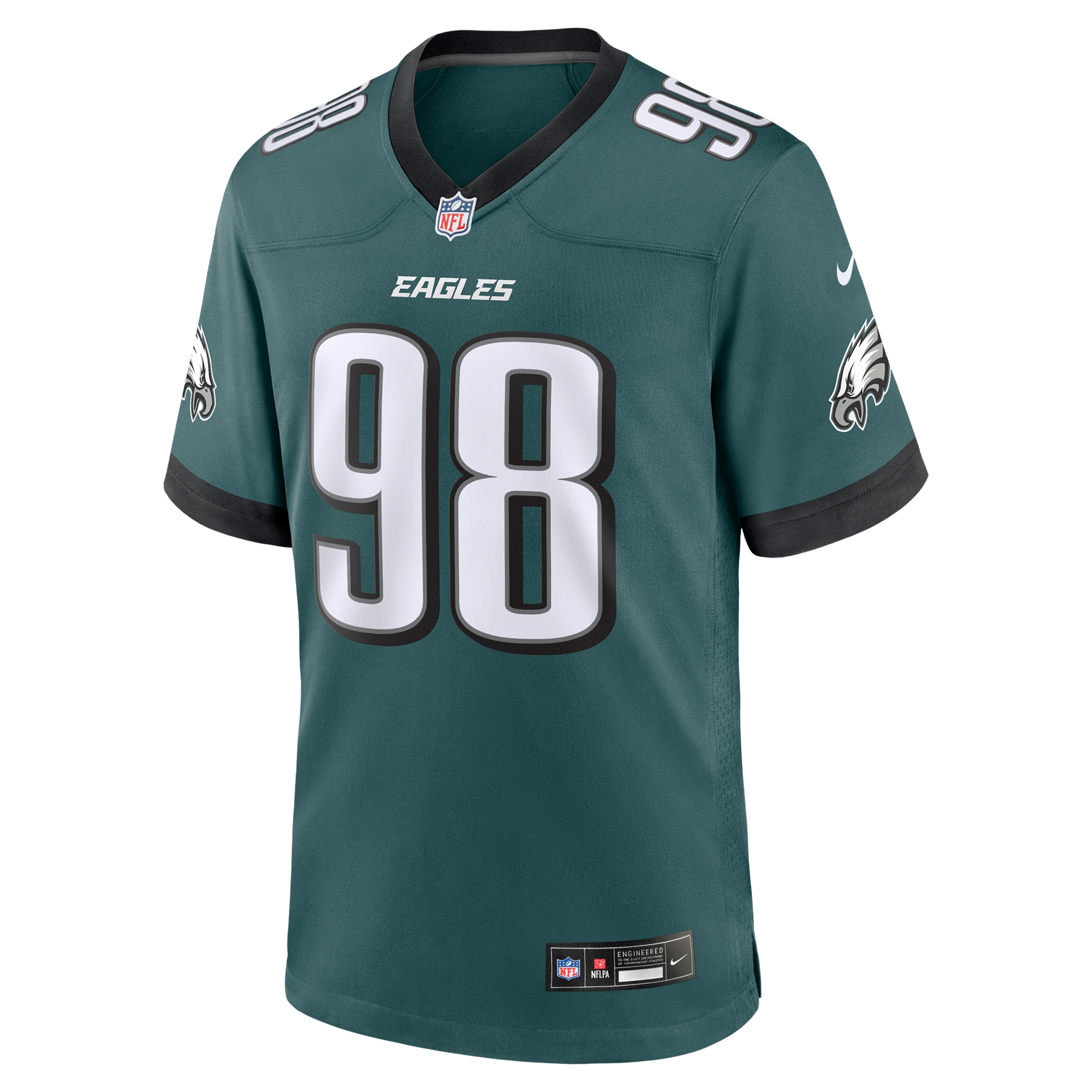 Jalen Carter Philadelphia Eagles Nike Team Game Jersey – Midnight Green Clowdercats
