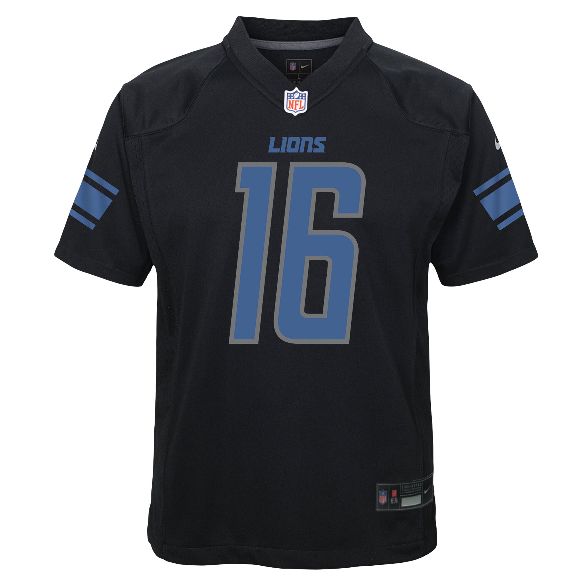 Jared Goff Detroit Lions Nike Youth Game Jersey – Black Clowdercats