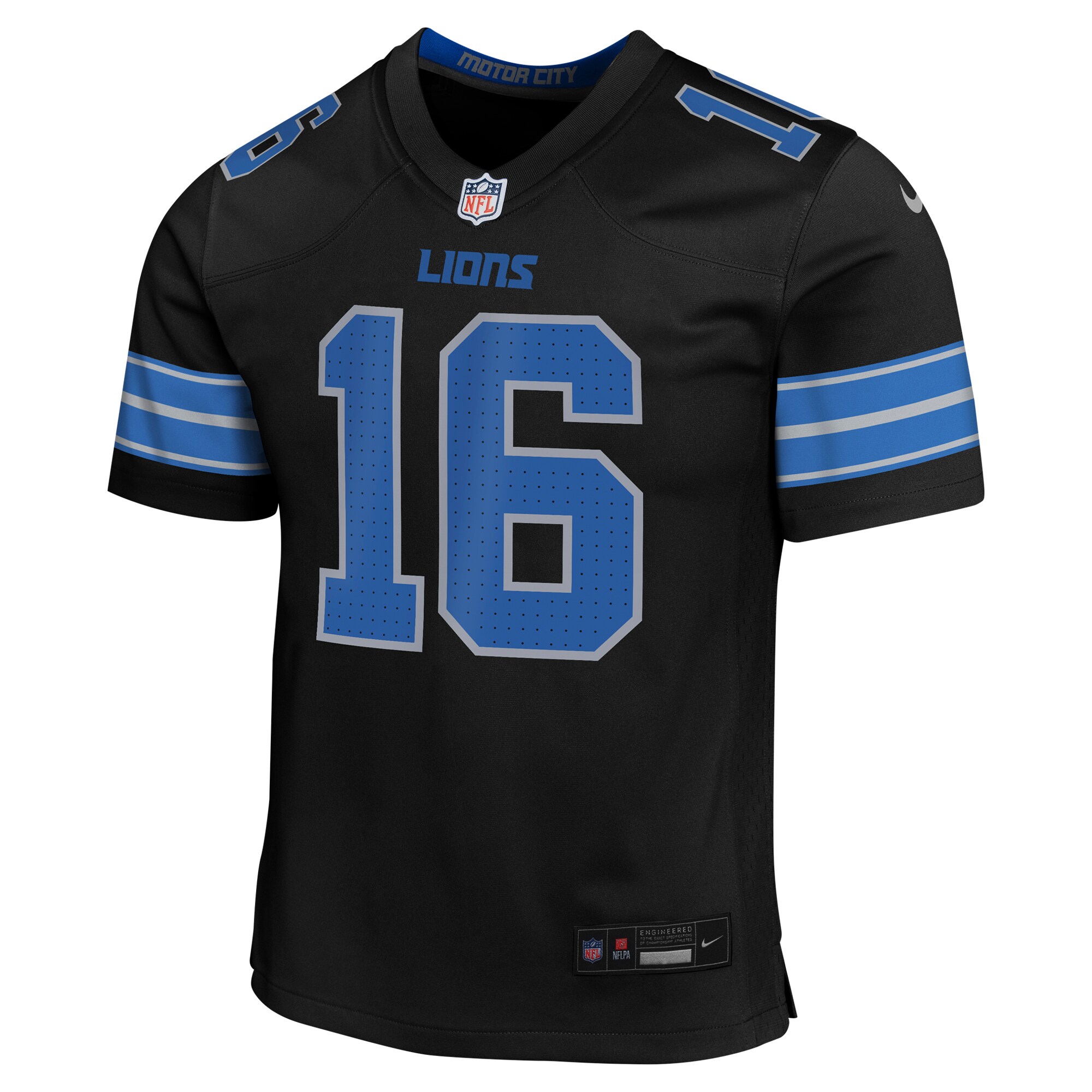 Jared Goff Detroit Lions Nike Youth Game Jersey – Black Clowdercats