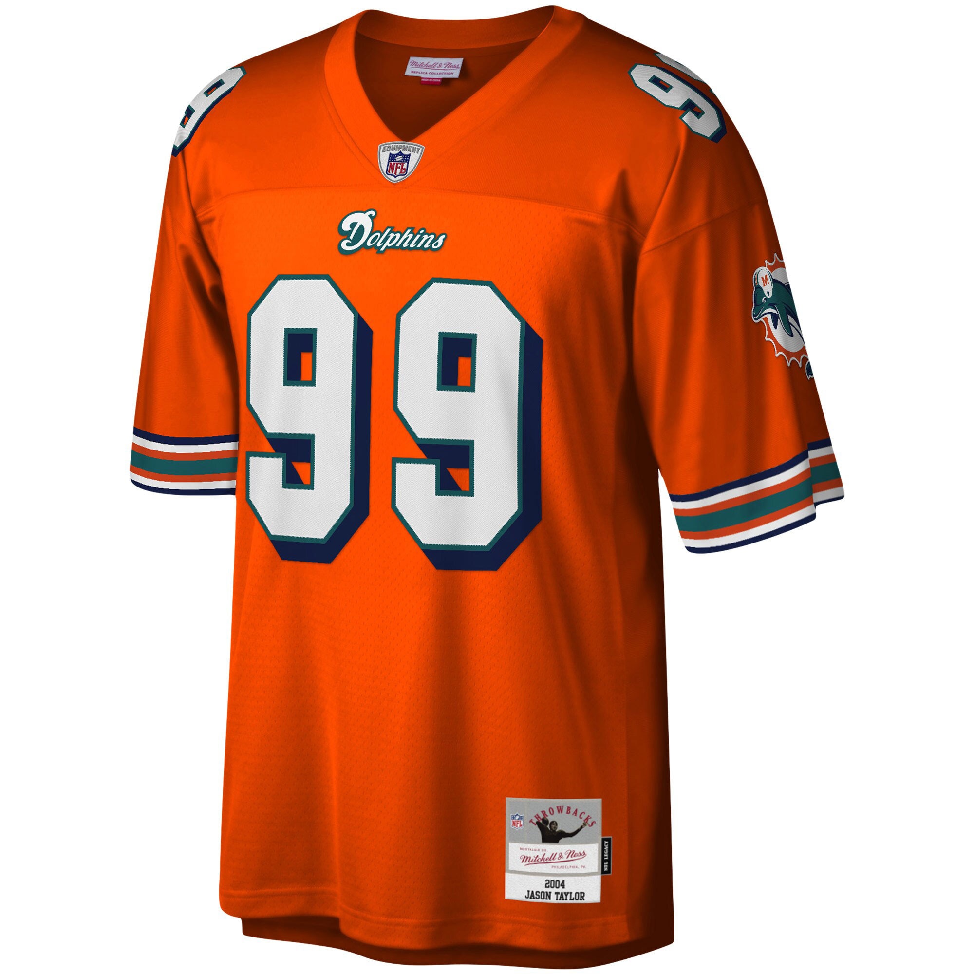 Jason Taylor Miami Dolphins Mitchell & Ness Big & Tall 2004 Retired Player Replica Jersey – Orange Clowdercats