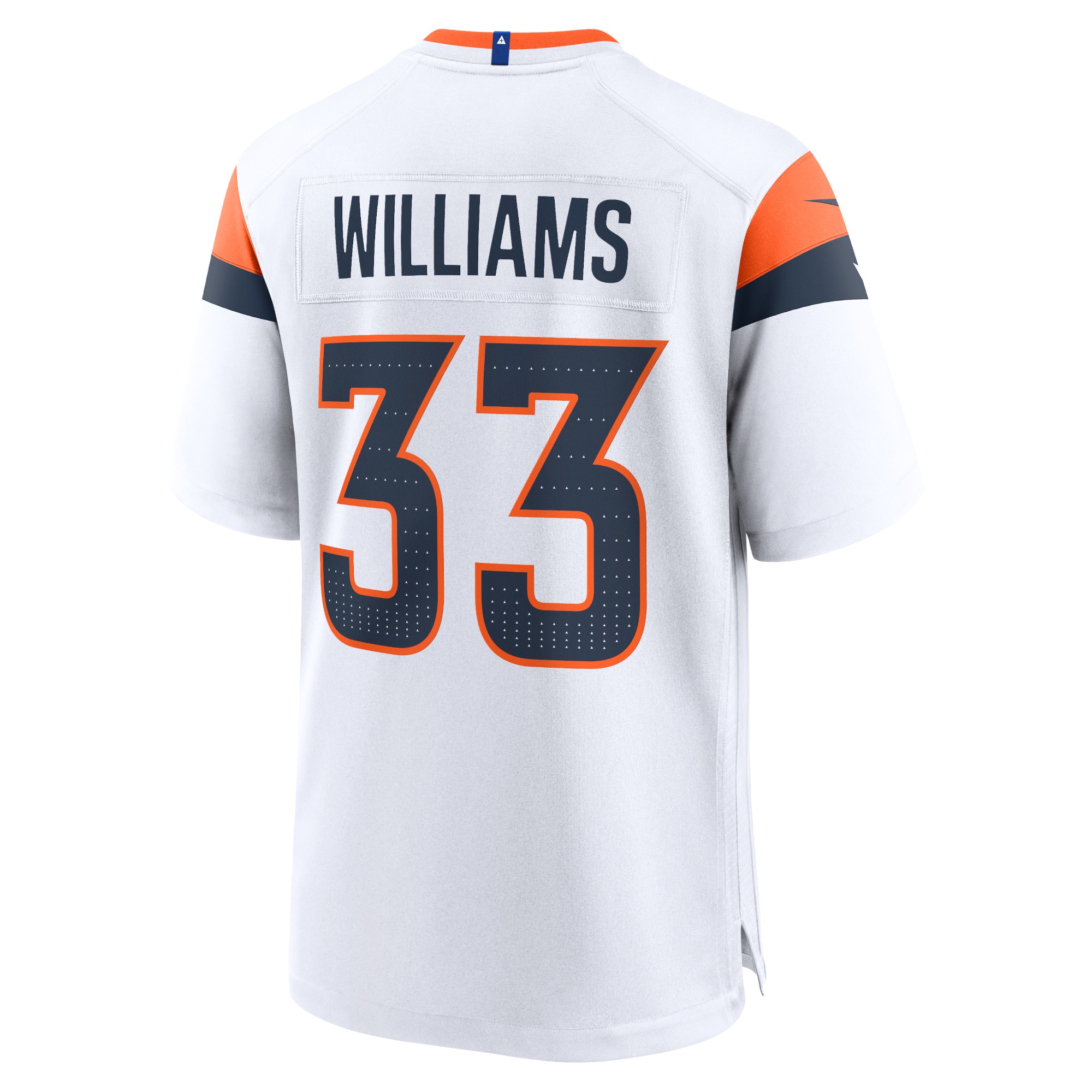 Javonte Williams Denver Broncos Nike Mile High Collection Game Jersey – White Clowdercats