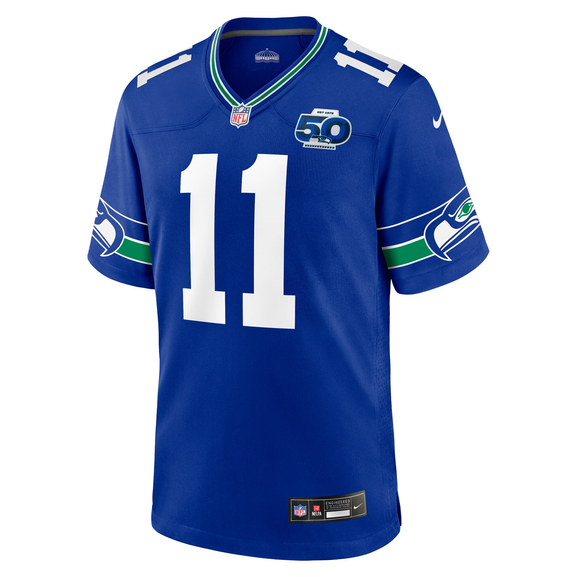 Jaxon Smith-Njigba Seattle Seahawks Nike Alternate 50th Season Game Jersey – Royal Clowdercats