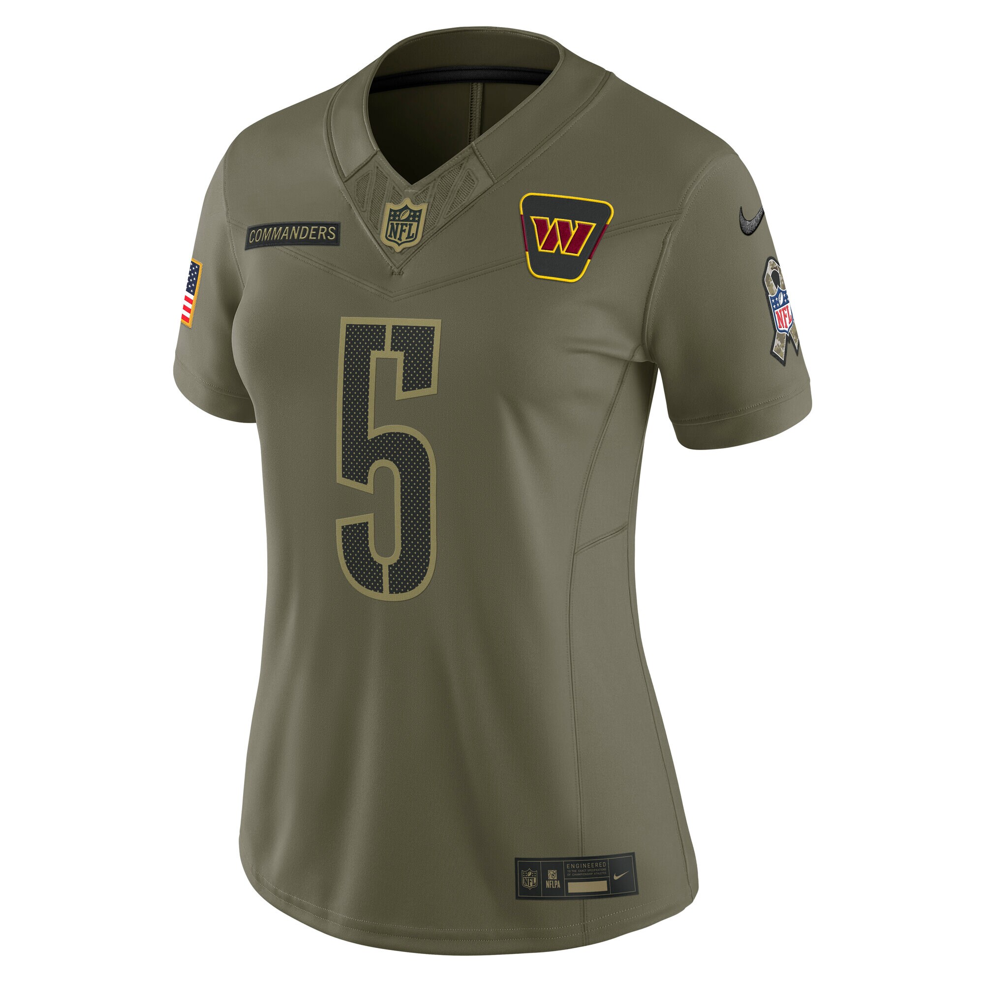 Jayden Daniels Washington Commanders Nike Women’s 2025 Salute to Service Limited Jersey – Olive Clowdercats