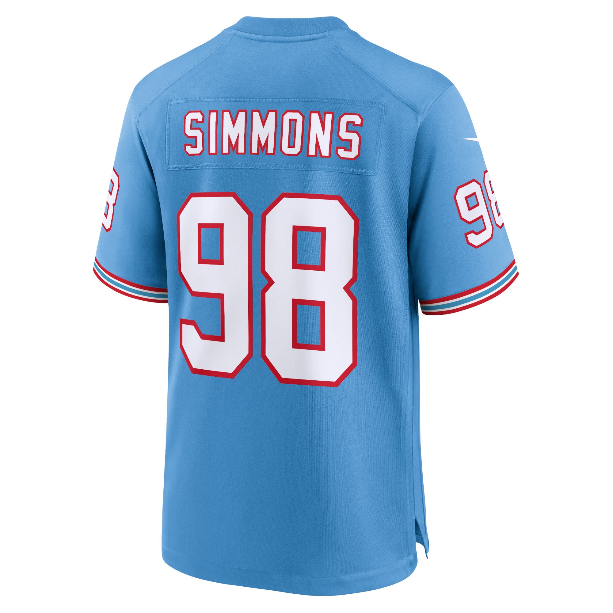 Jeffery Simmons Tennessee Titans Nike Oilers Throwback Alternate Game Player Jersey – Light Blue Clowdercats